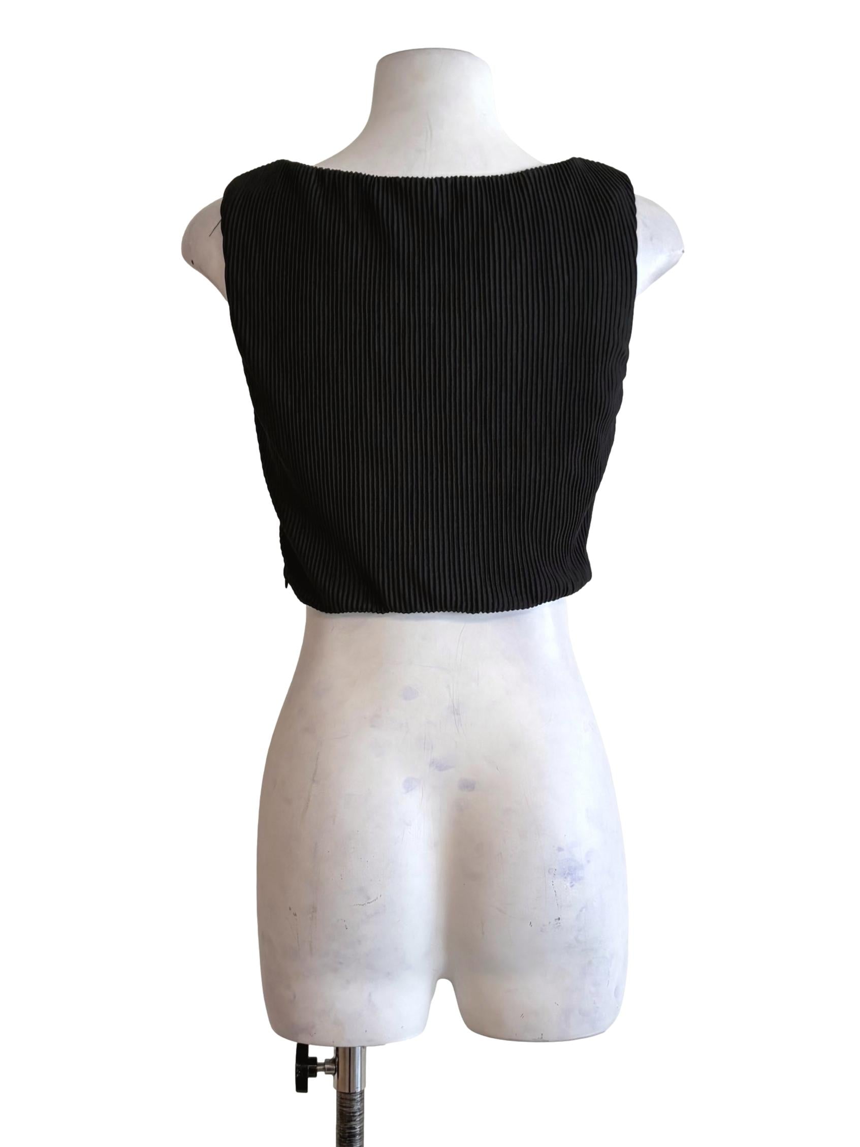 Jade Black Twist Front Crop Top