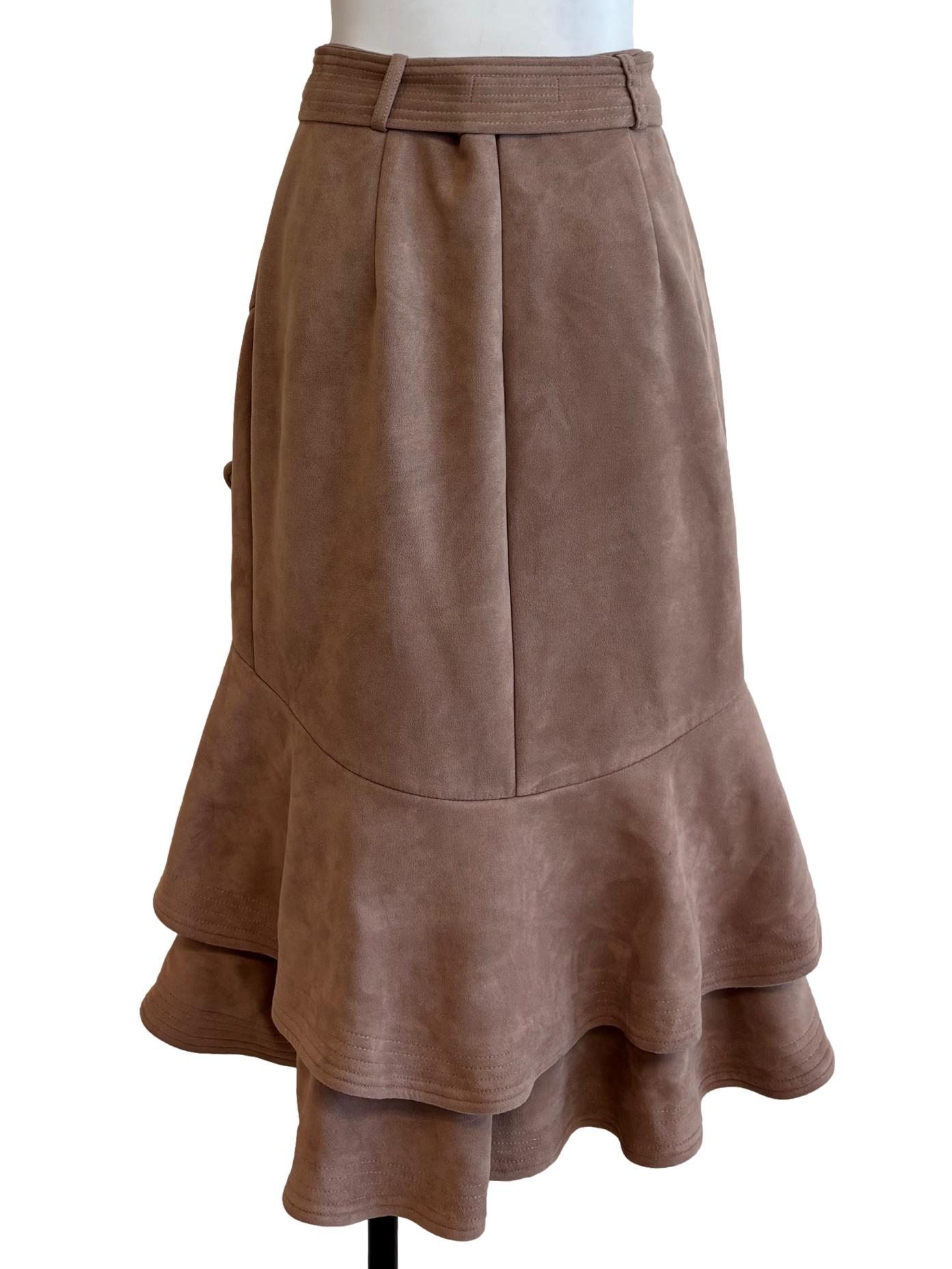 Clay Brown Layered Thick Mermaid Skirt