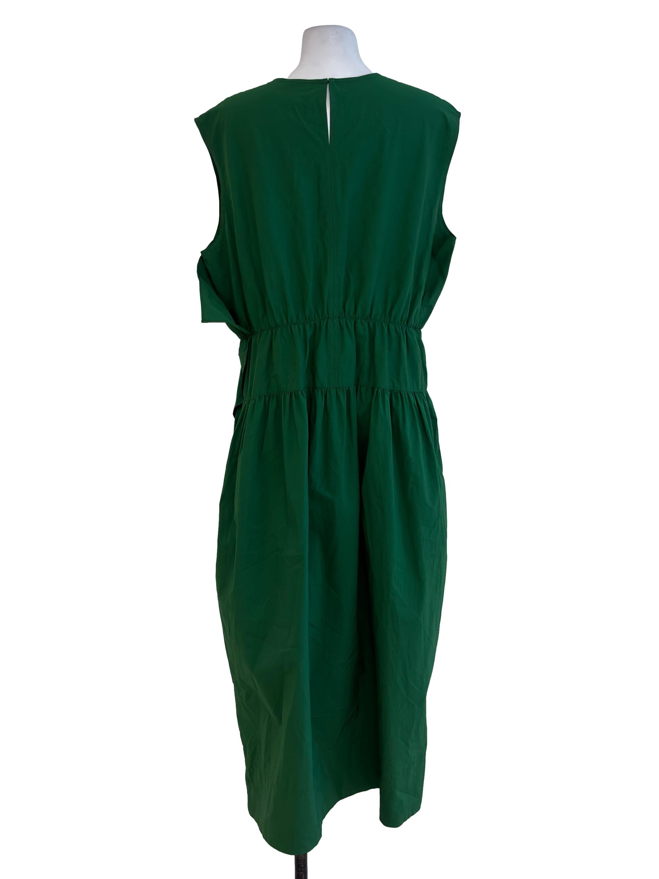 Shamrock Green Drape Front Maxi Dress