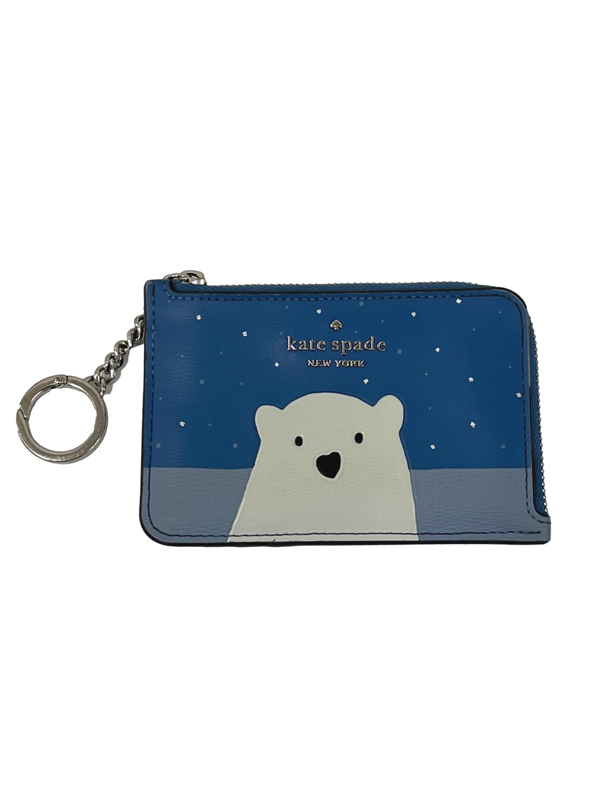 Blue Arctic Friends Medium L-Zip Card Holder