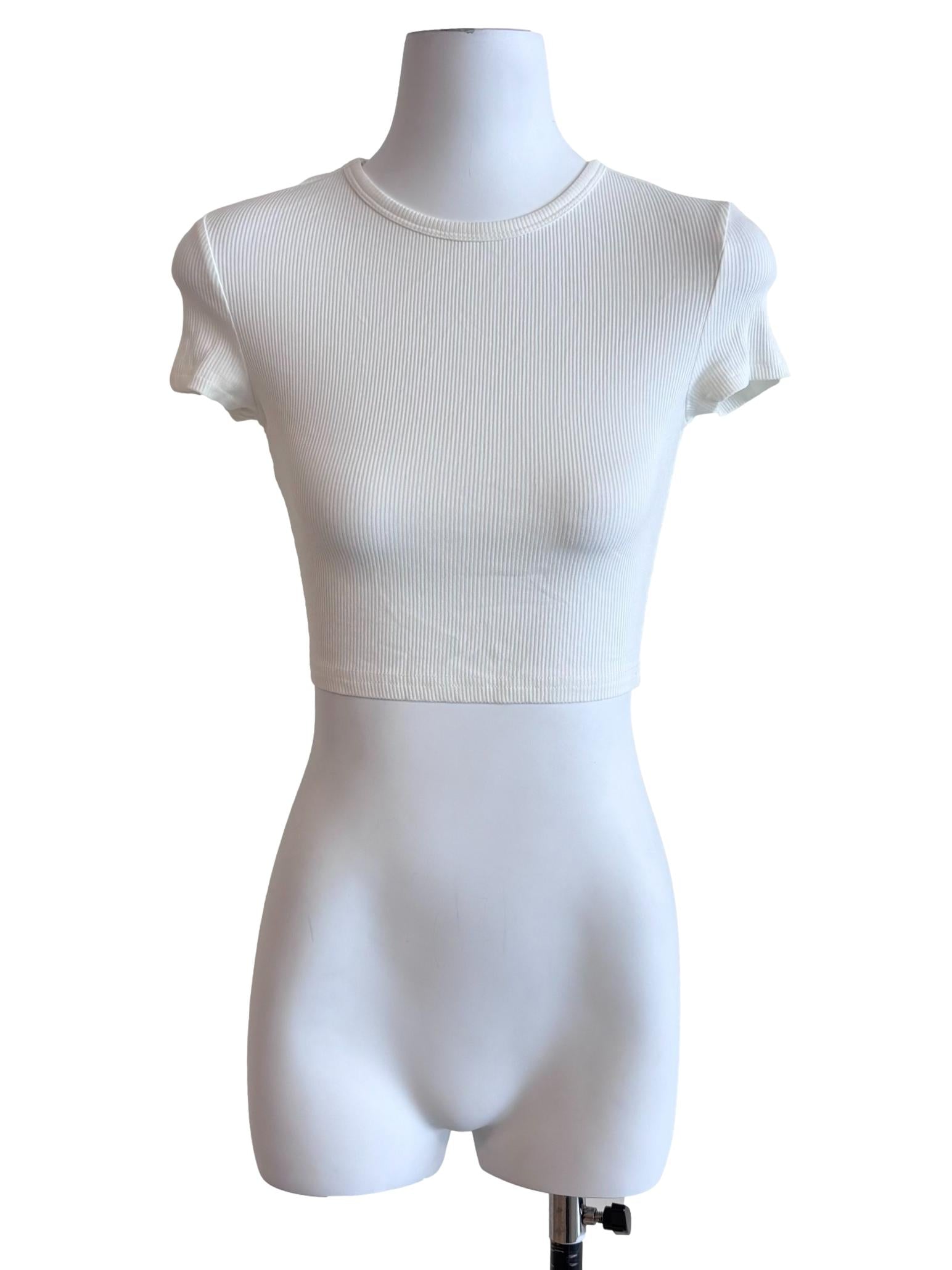 Off White Fitted Baby Tee
