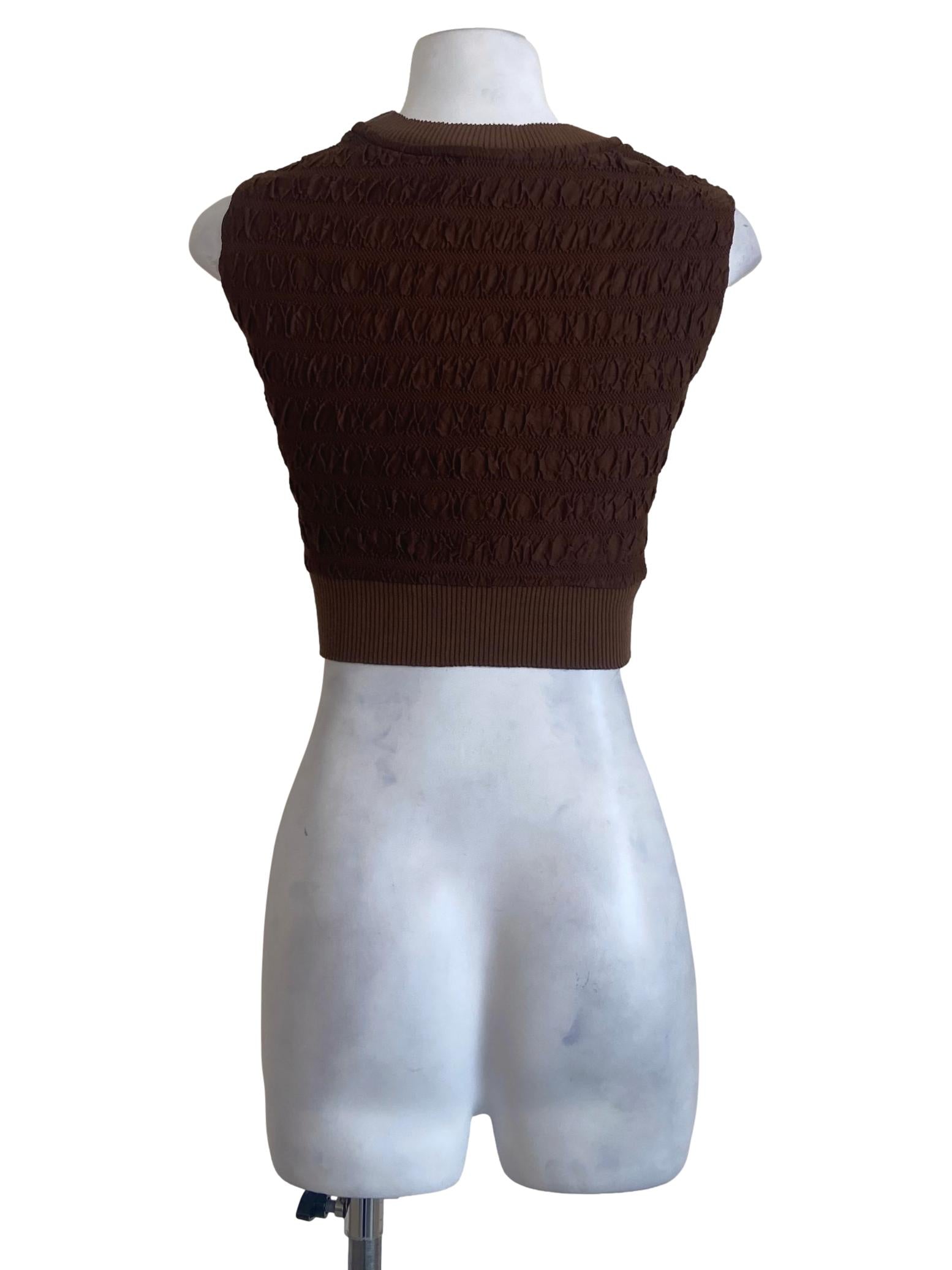 Cinnamon Brown Sleeveless Pegged Crop Top