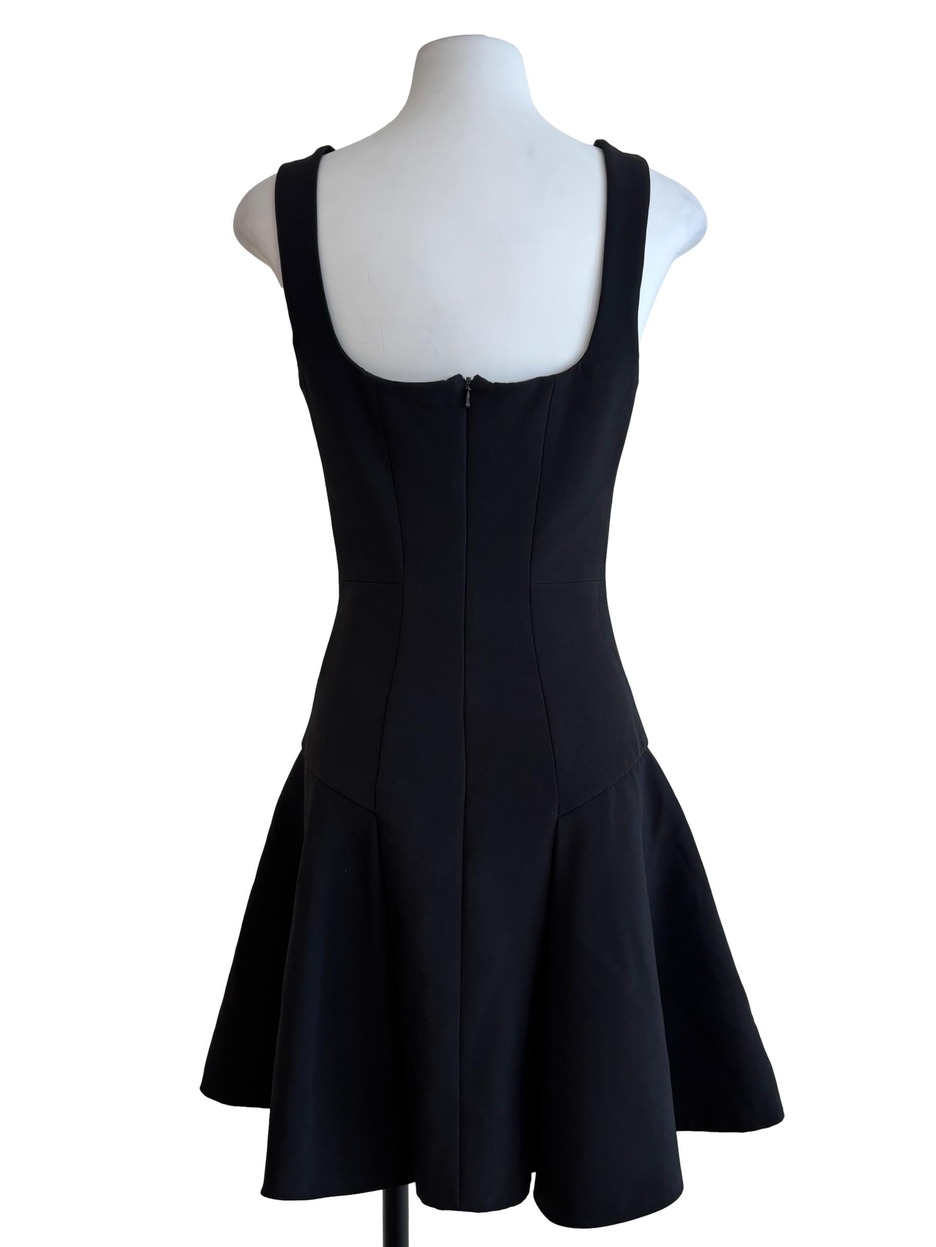 Rich Black Mini Sabrina Dress