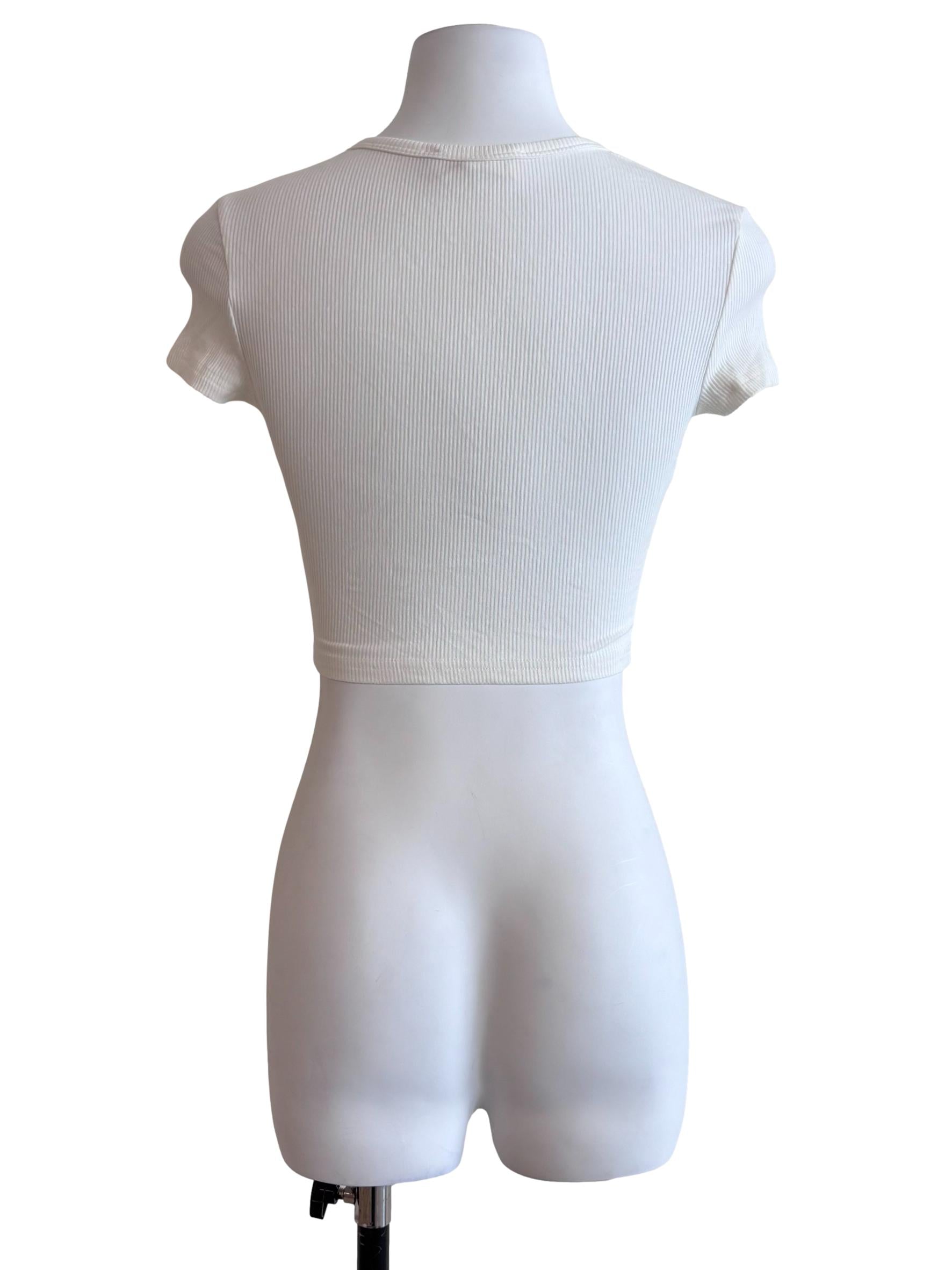 Off White Fitted Baby Tee