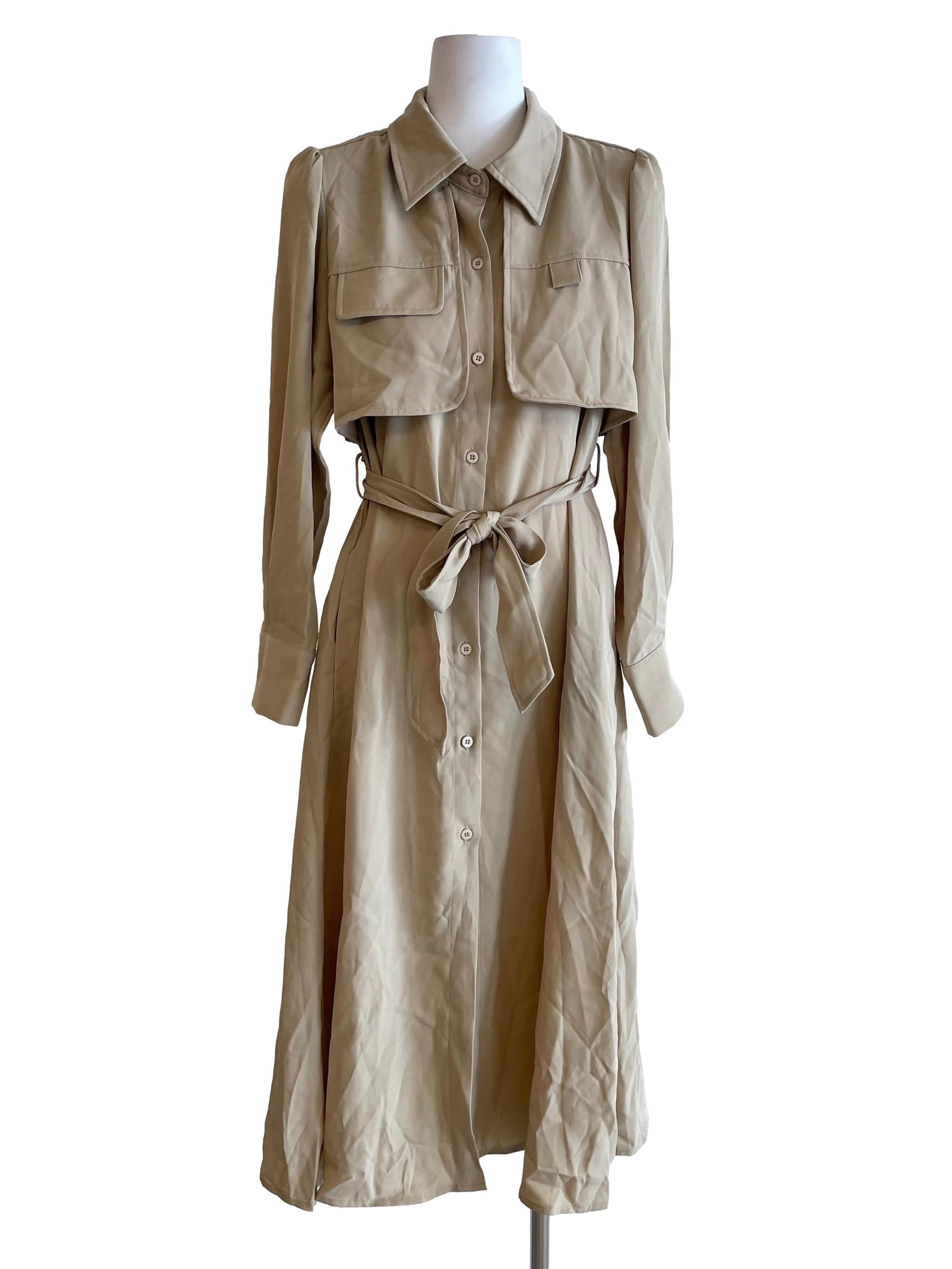 Beige Layer Shirt Dress