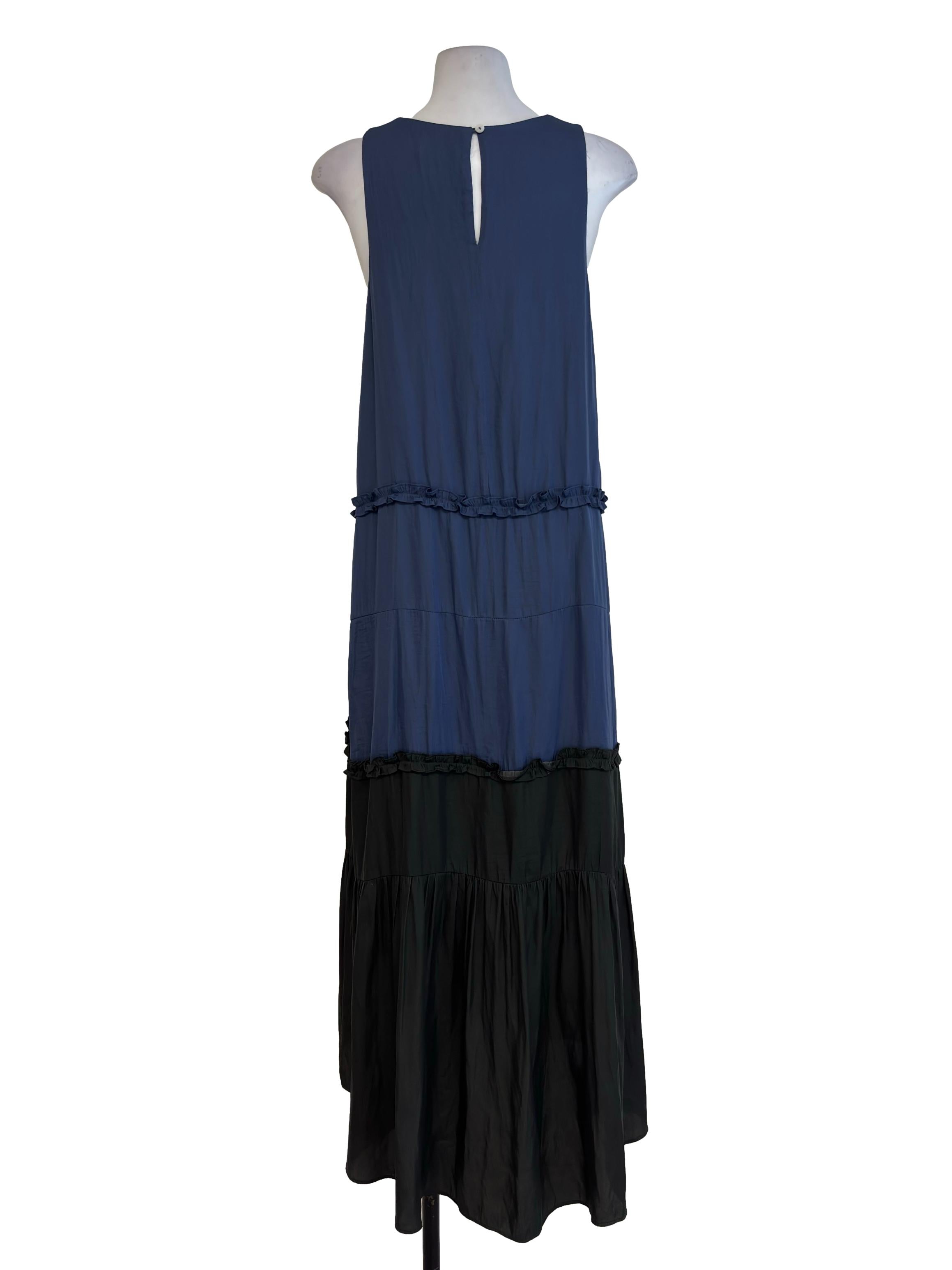 Ocean Blue Two Tone Layered Shift Dress