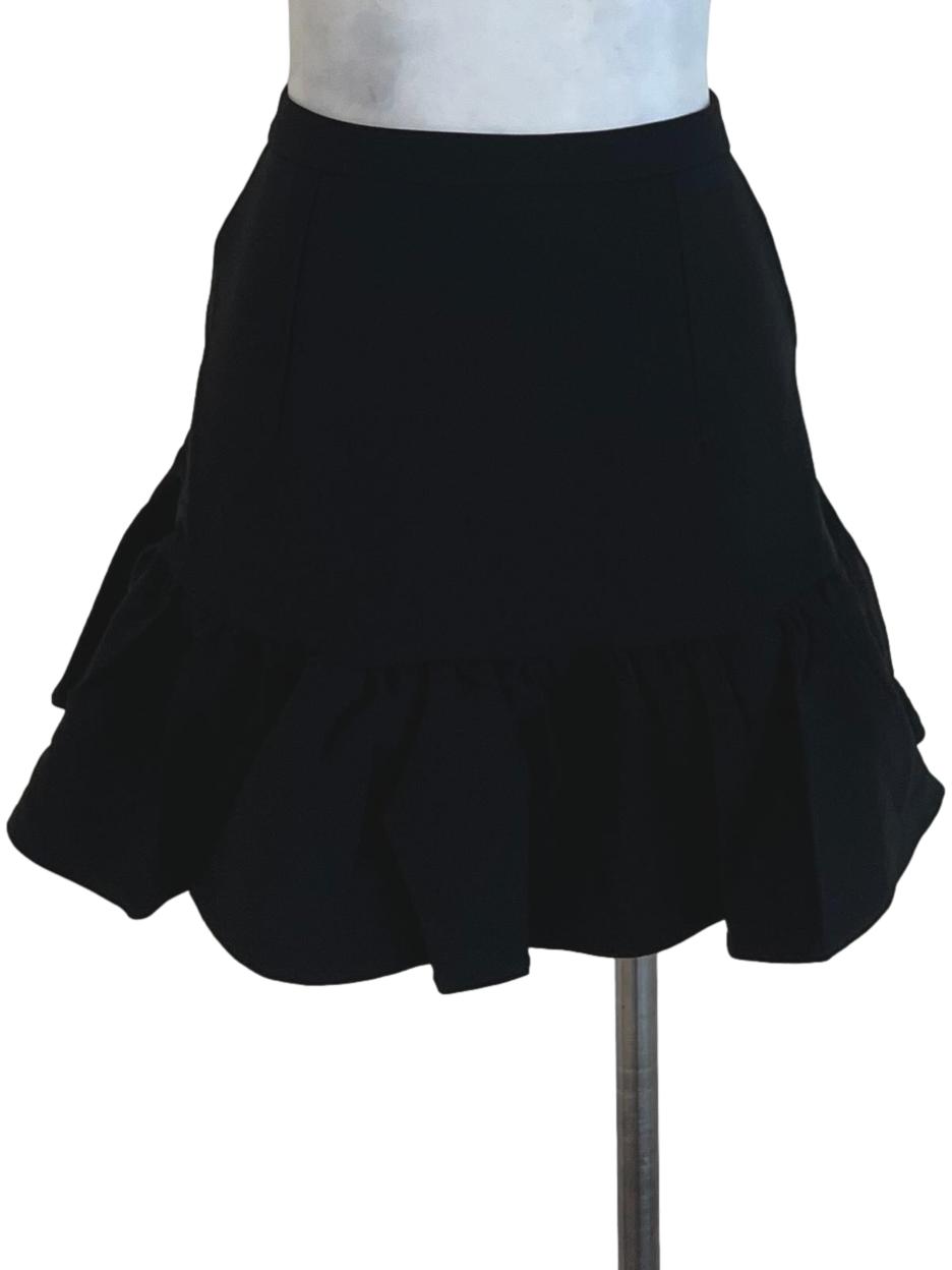 Black High-Waisted Yoke-Waist Skorts