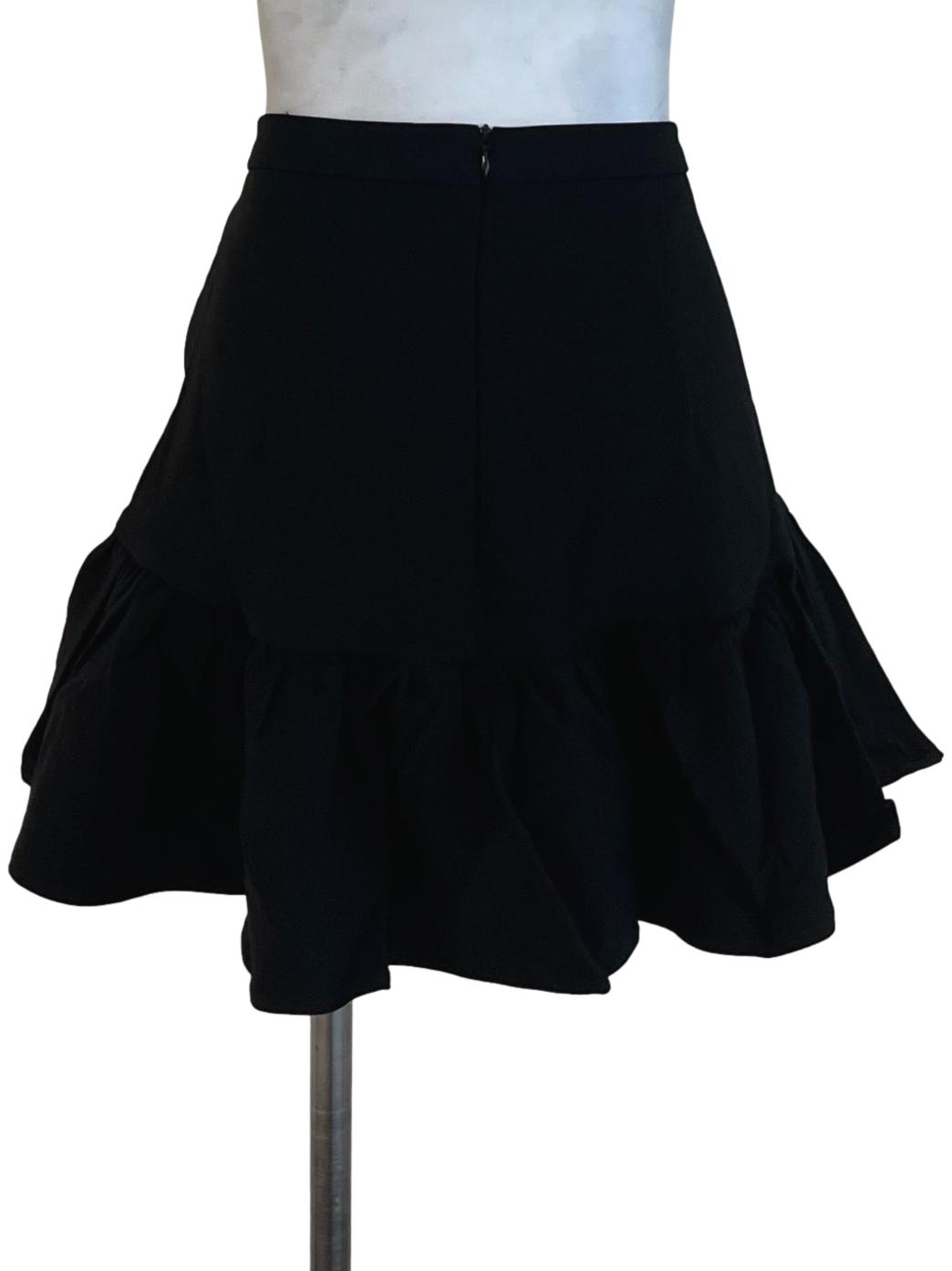 Black High-Waisted Yoke-Waist Skorts