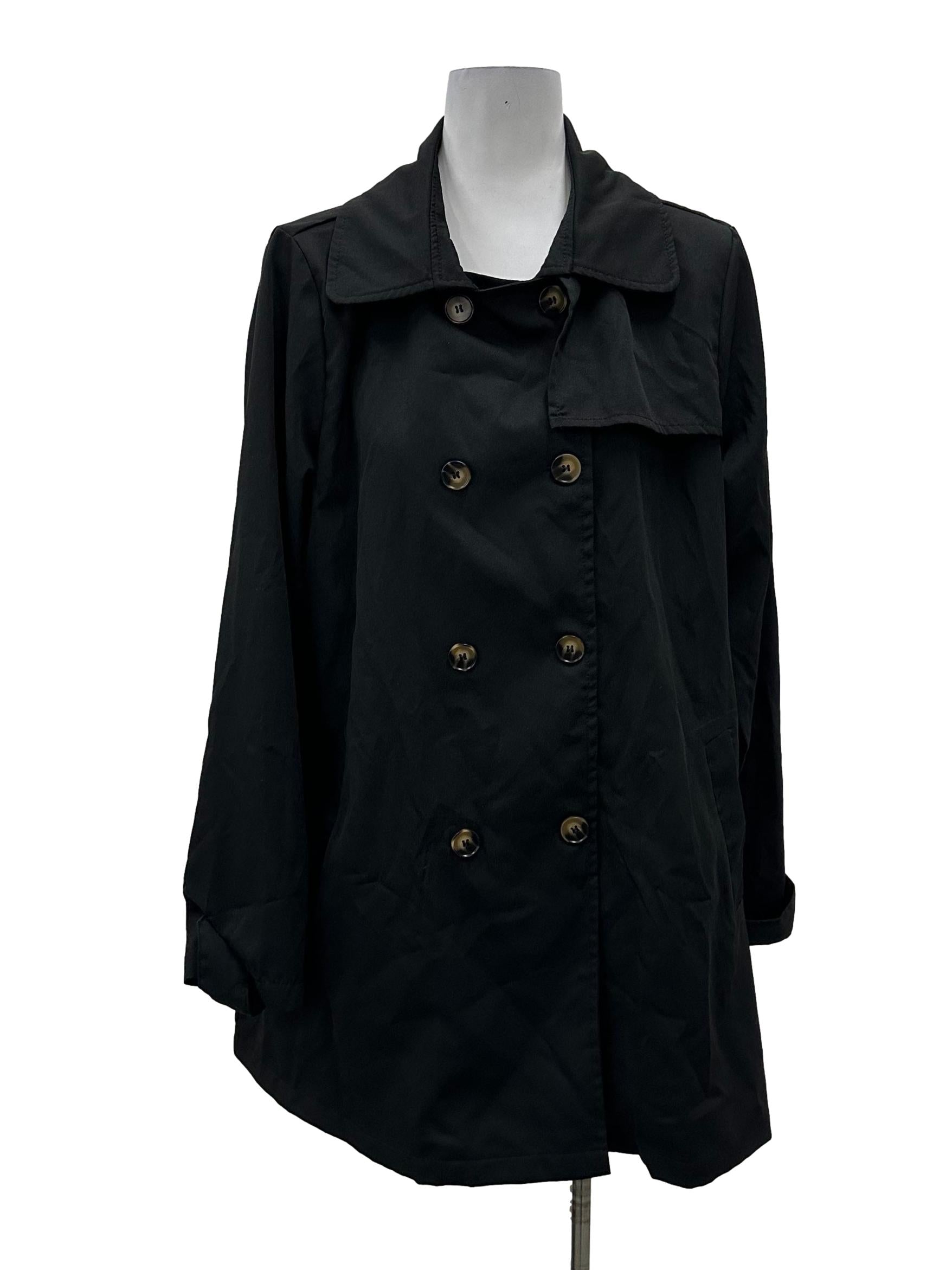 Black Buttoned Outerwear