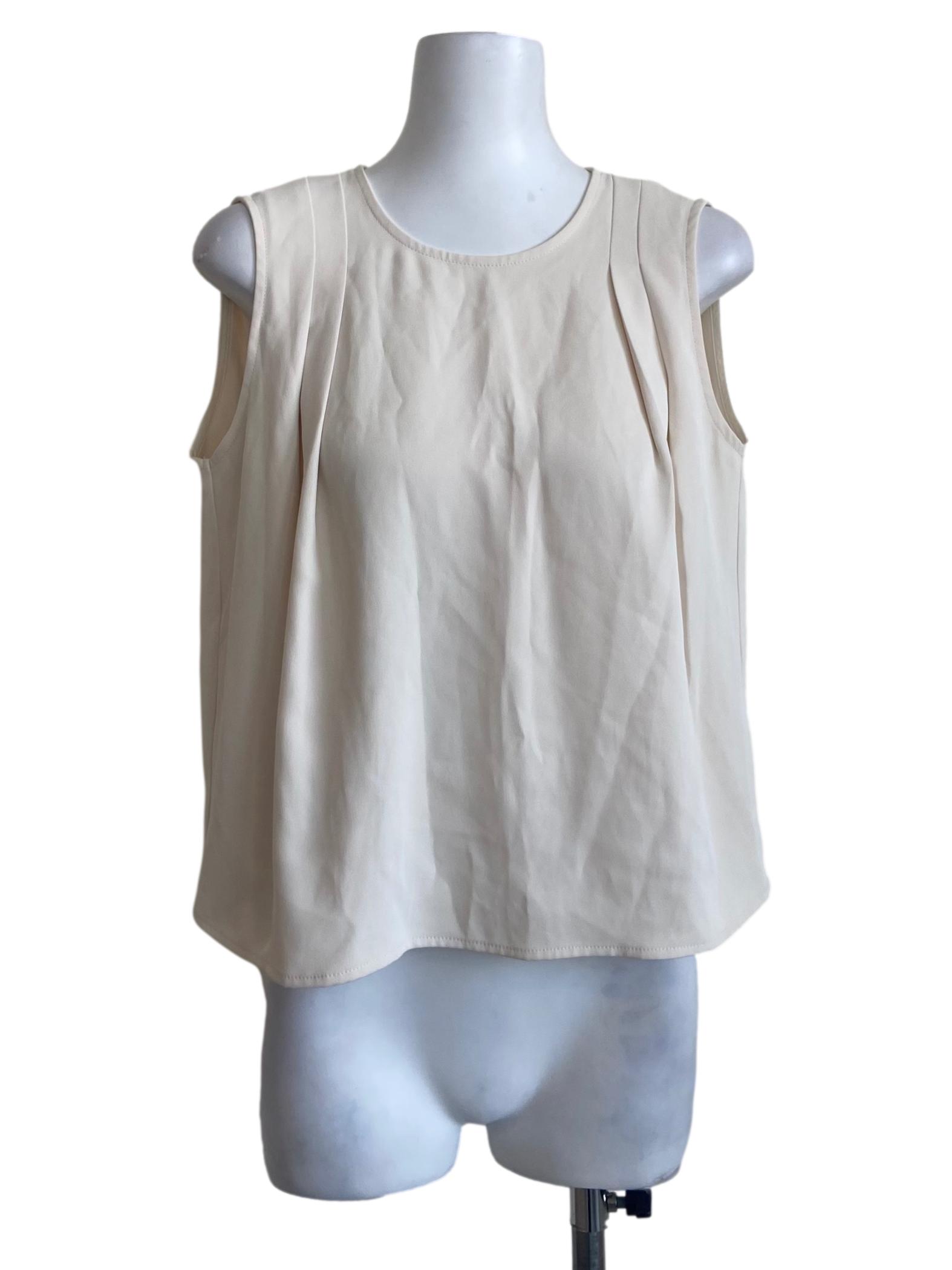 Egg Shell Sleeveless Herringbone Top