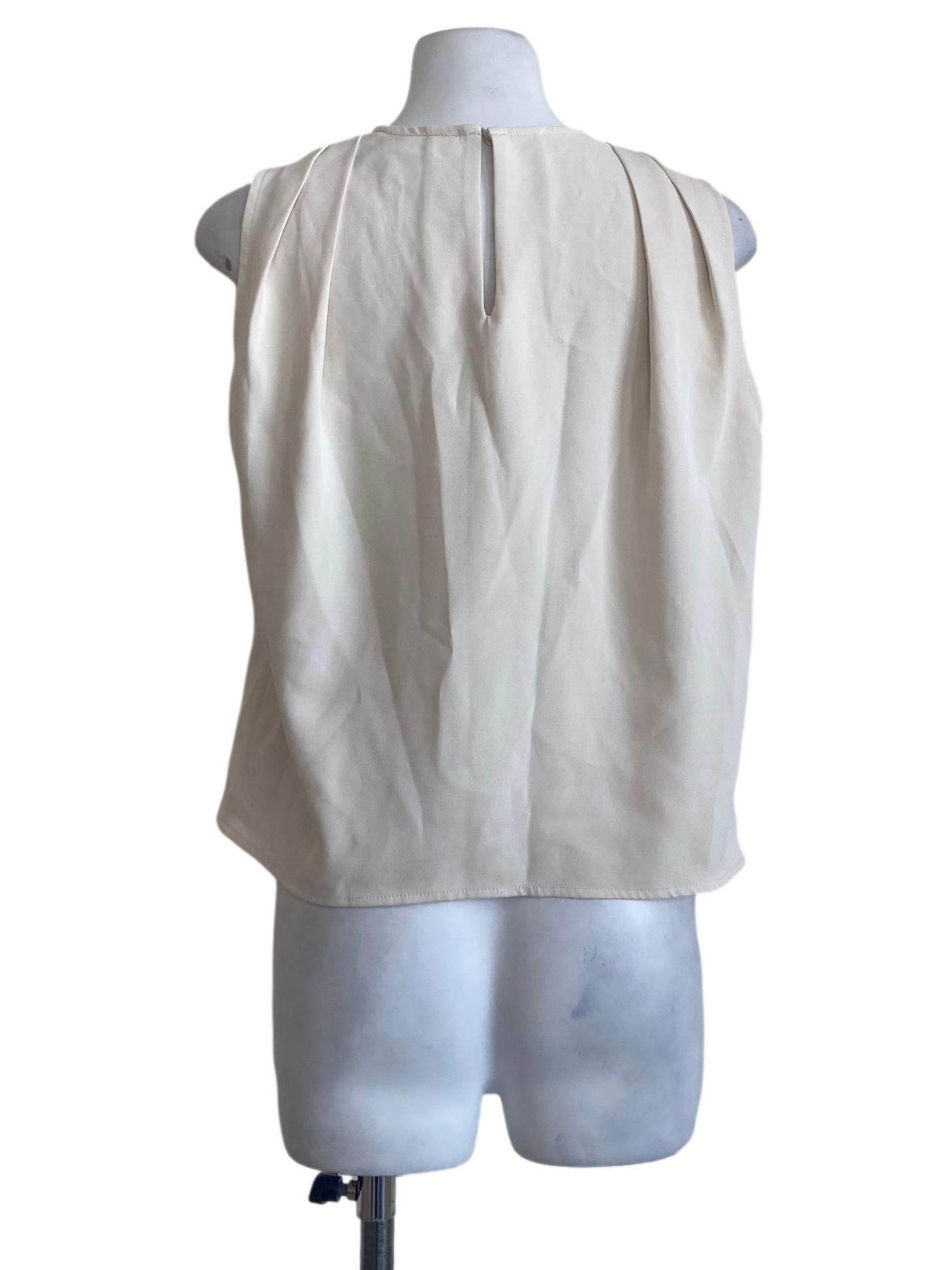 Egg Shell Sleeveless Herringbone Top