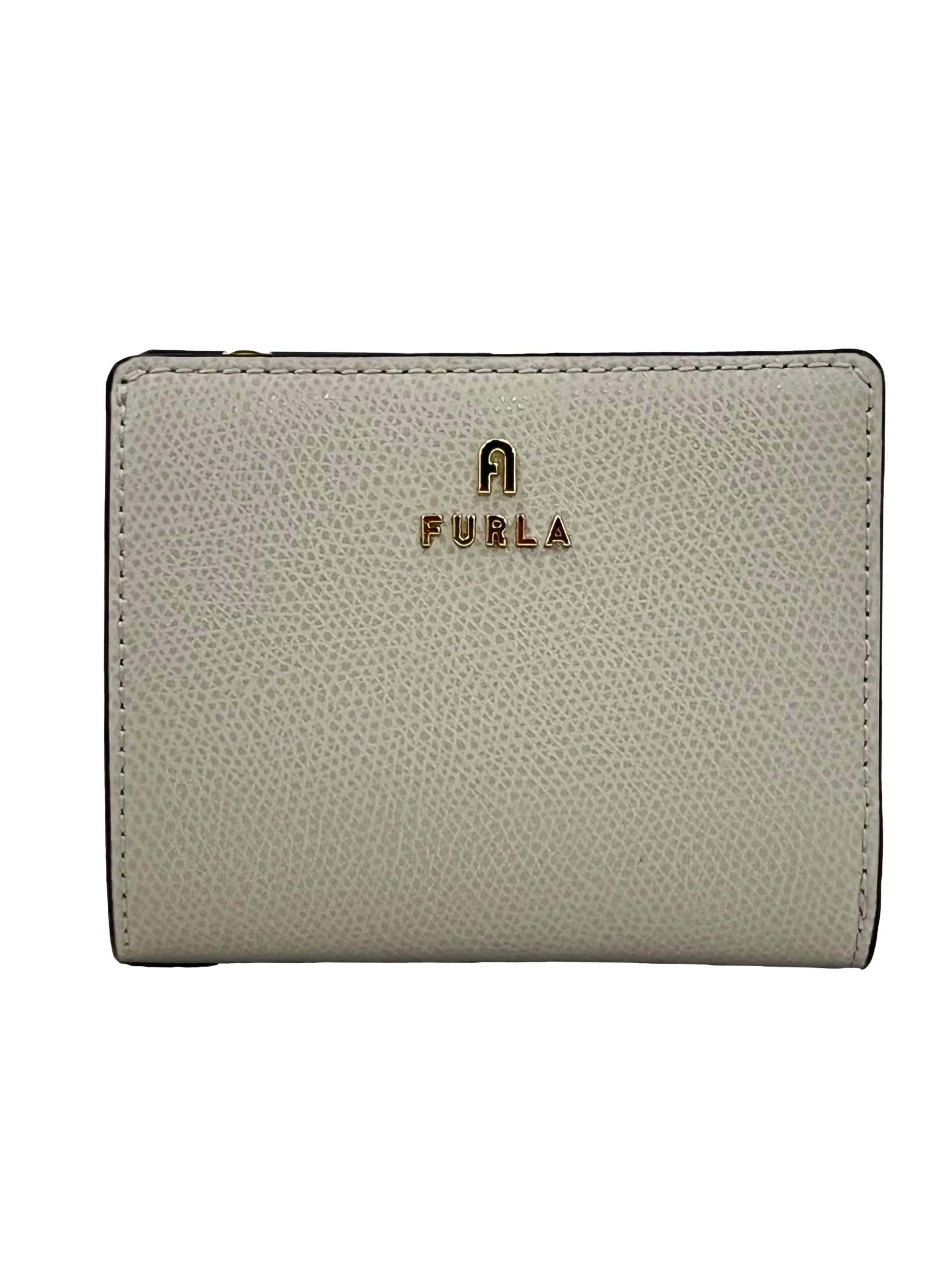 Grey Camelia Compact Leather Wallet