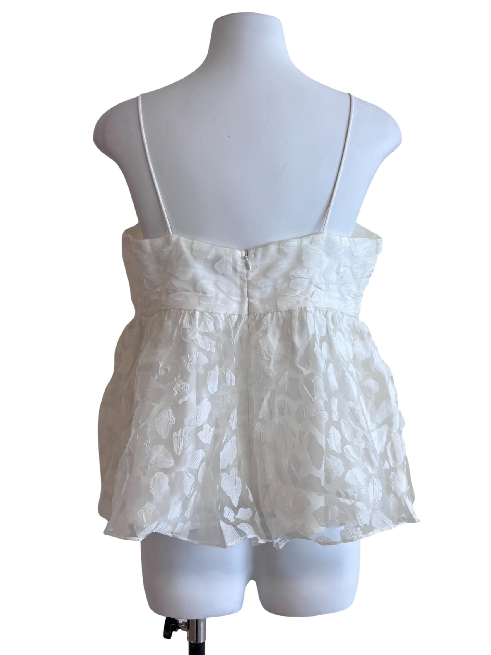 White Organza Spaghetti Strap Top
