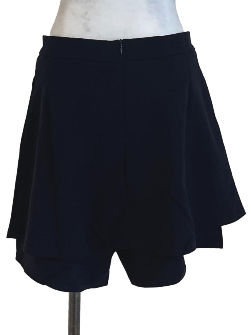 Navy Blue Plain A-Line Skorts