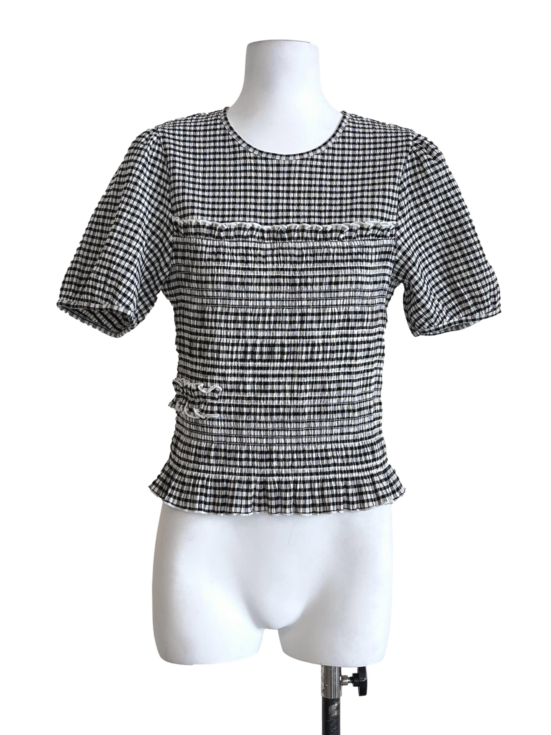 Jet Black Halter Short Sleeve Top
