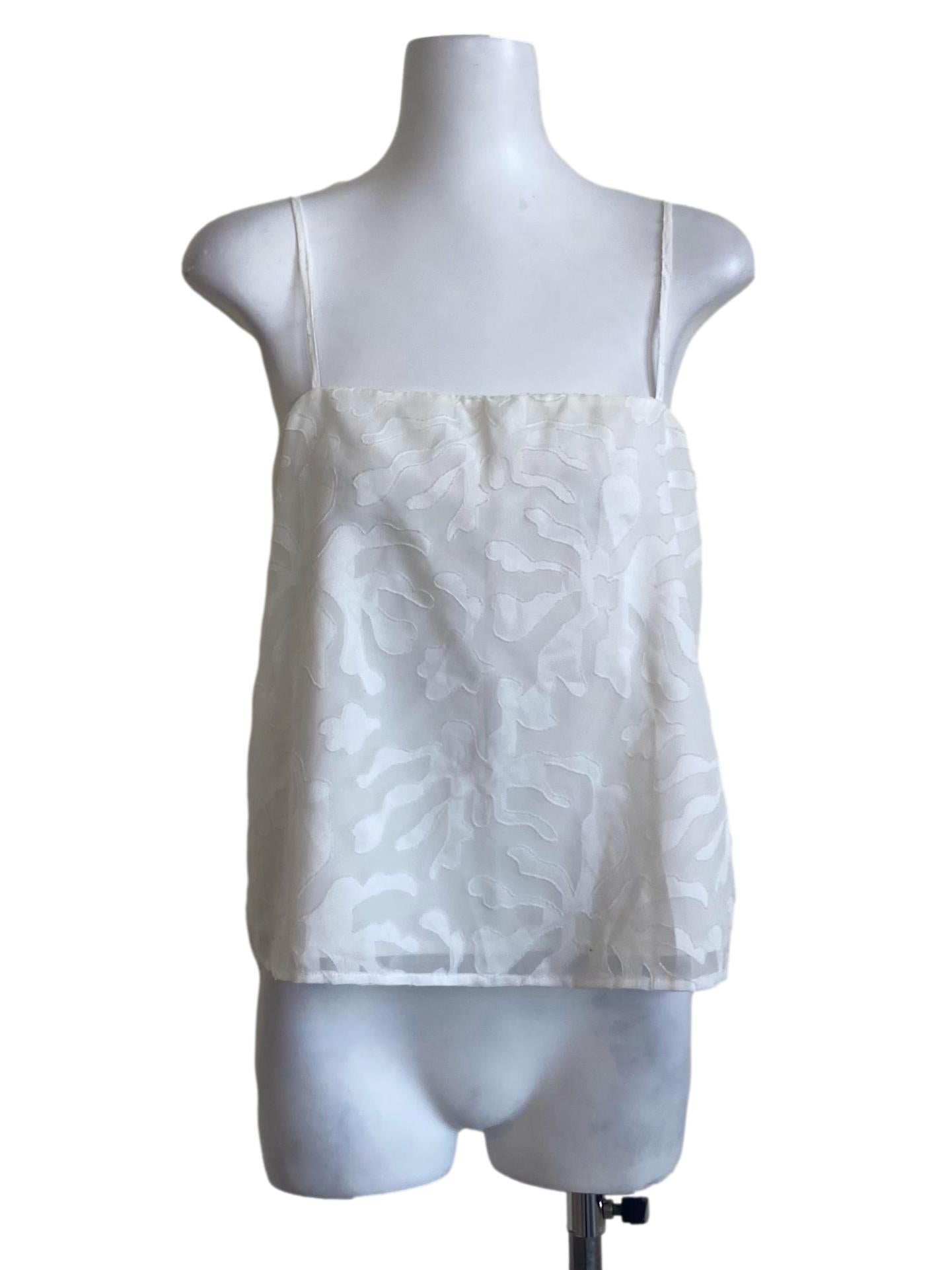 White Floral Spaghetti Strap Top