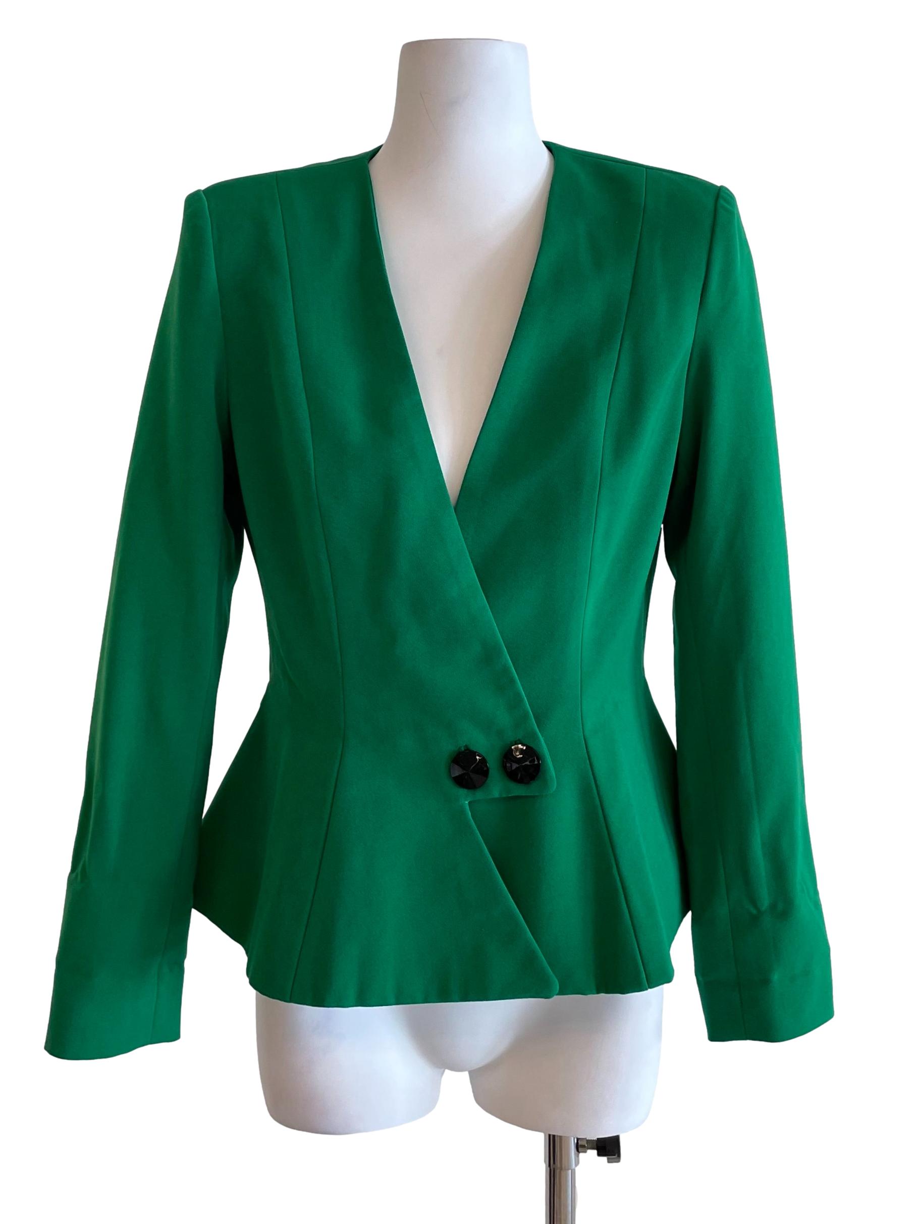 Green Retro Skinny Blazer