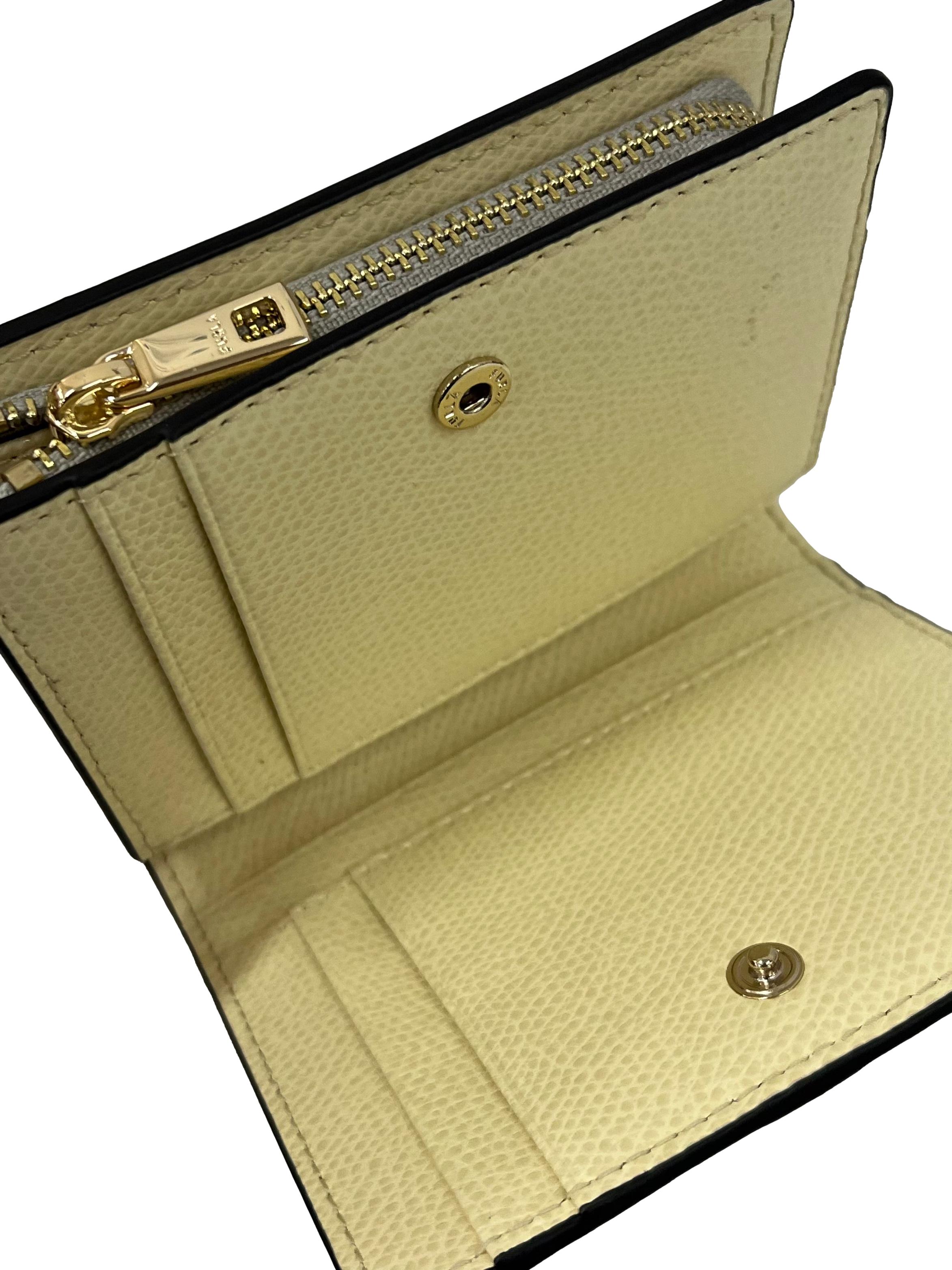 Grey Camelia Compact Leather Wallet