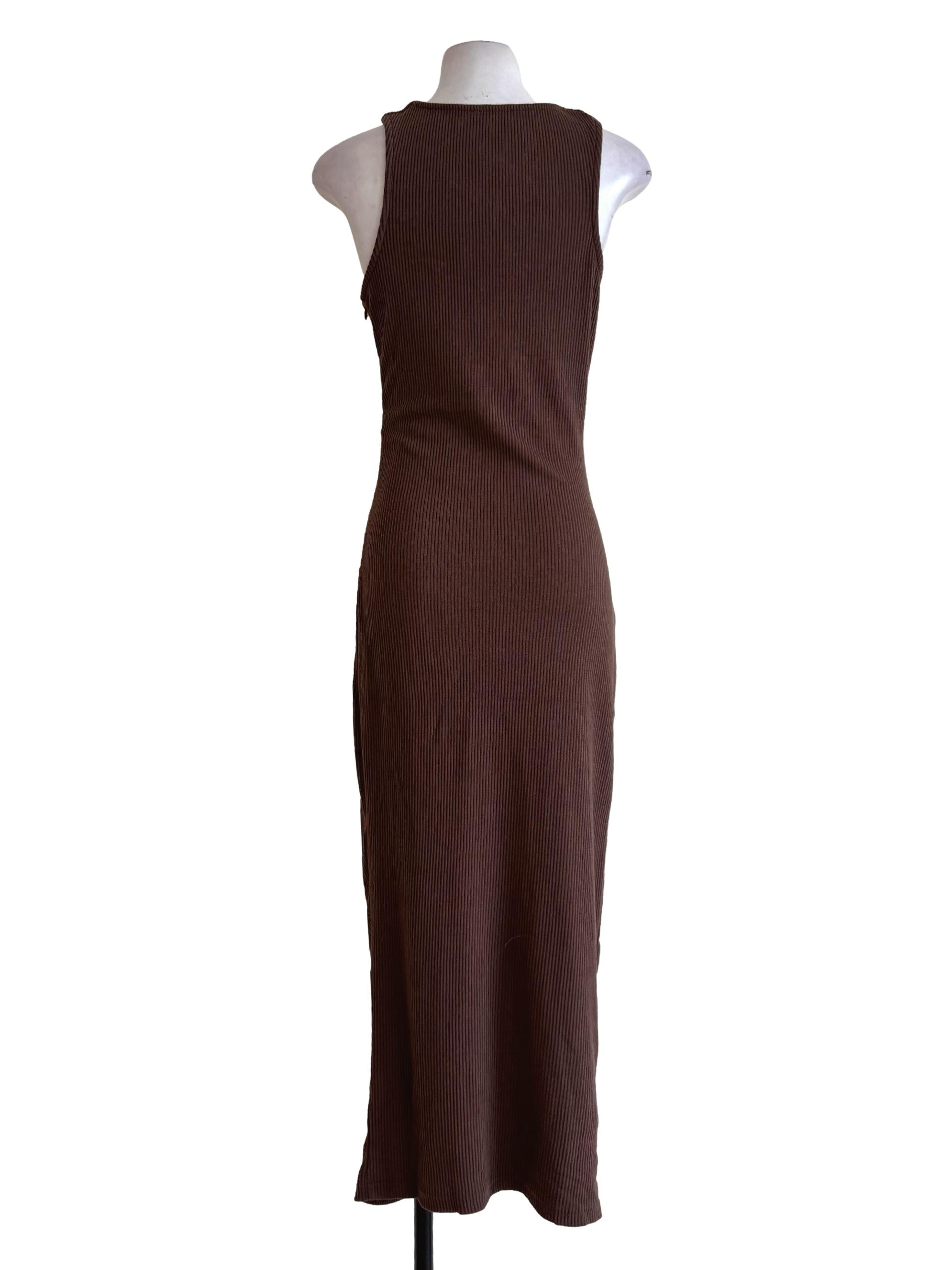 Dark Brown Knitted Bodycon Dress