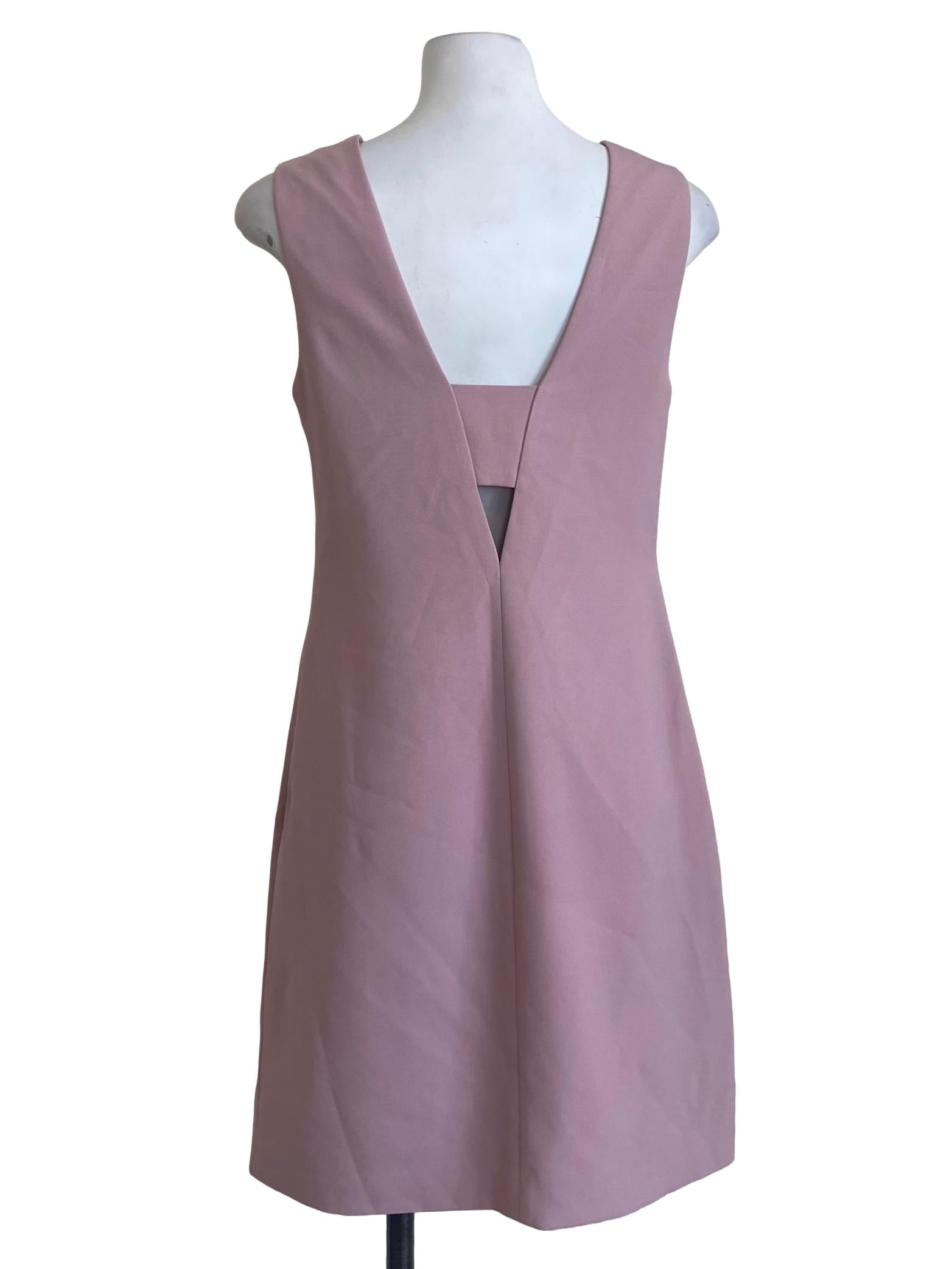Rose Pink Twill Shift Dress