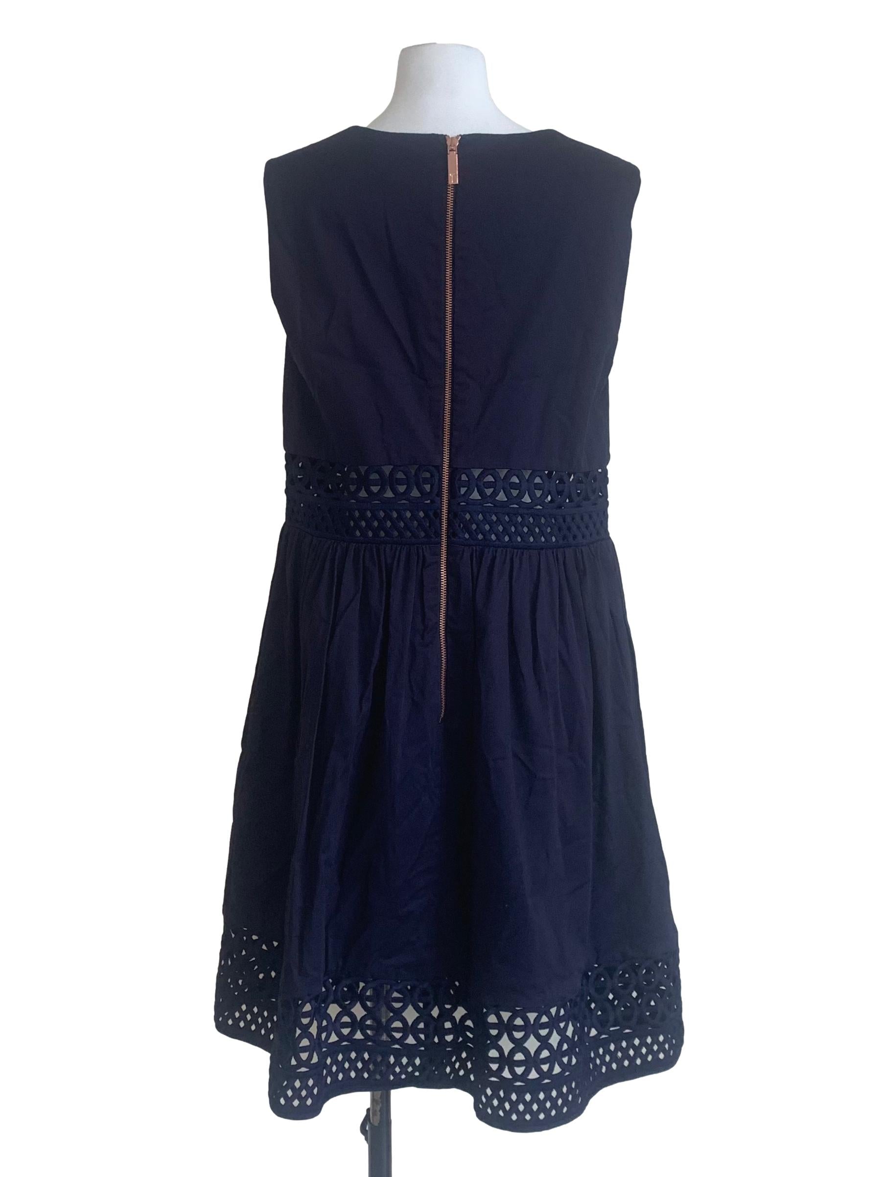 Berry Blue Embroidery Pattern Dress