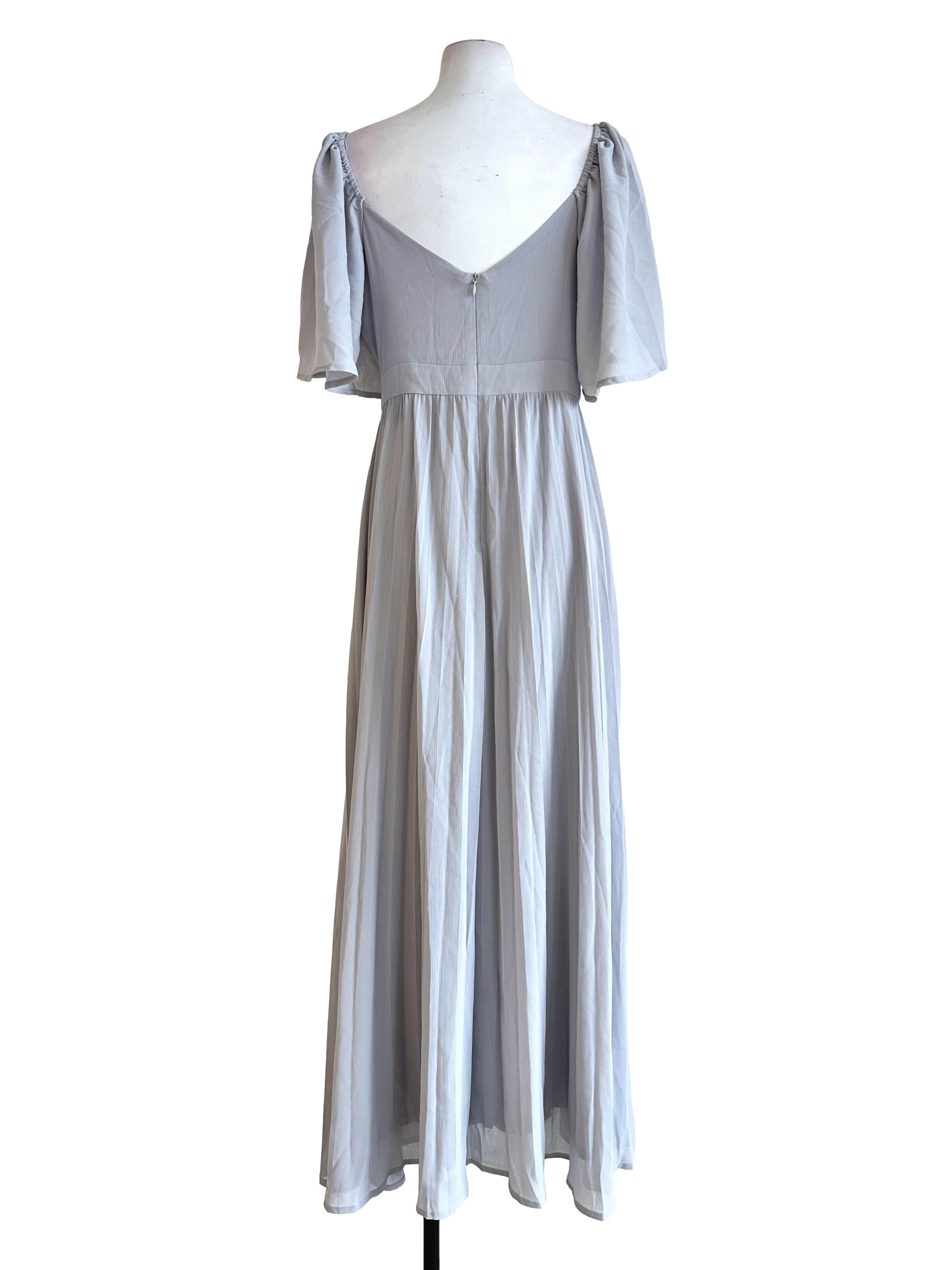 Coin Grey Textured Maxi Dress