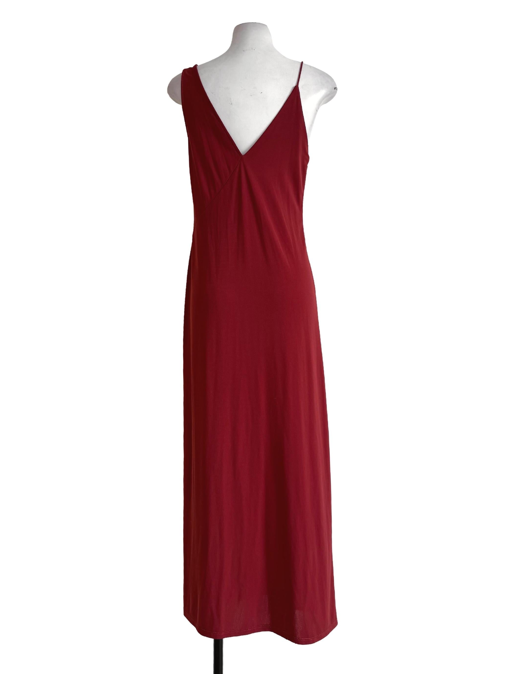Brick Orange V Neck Dress