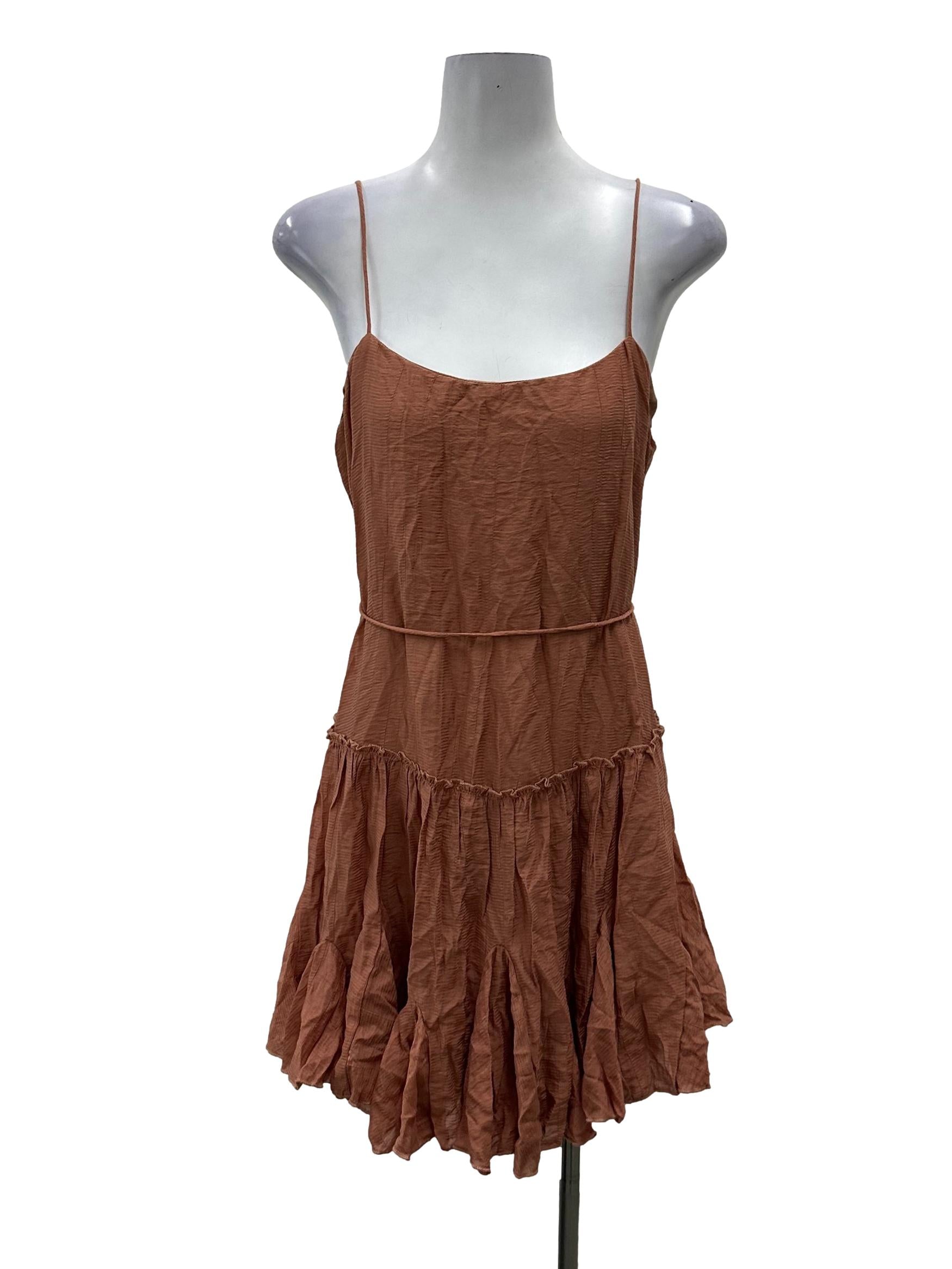 Burnt Orange Dropwaist Dress