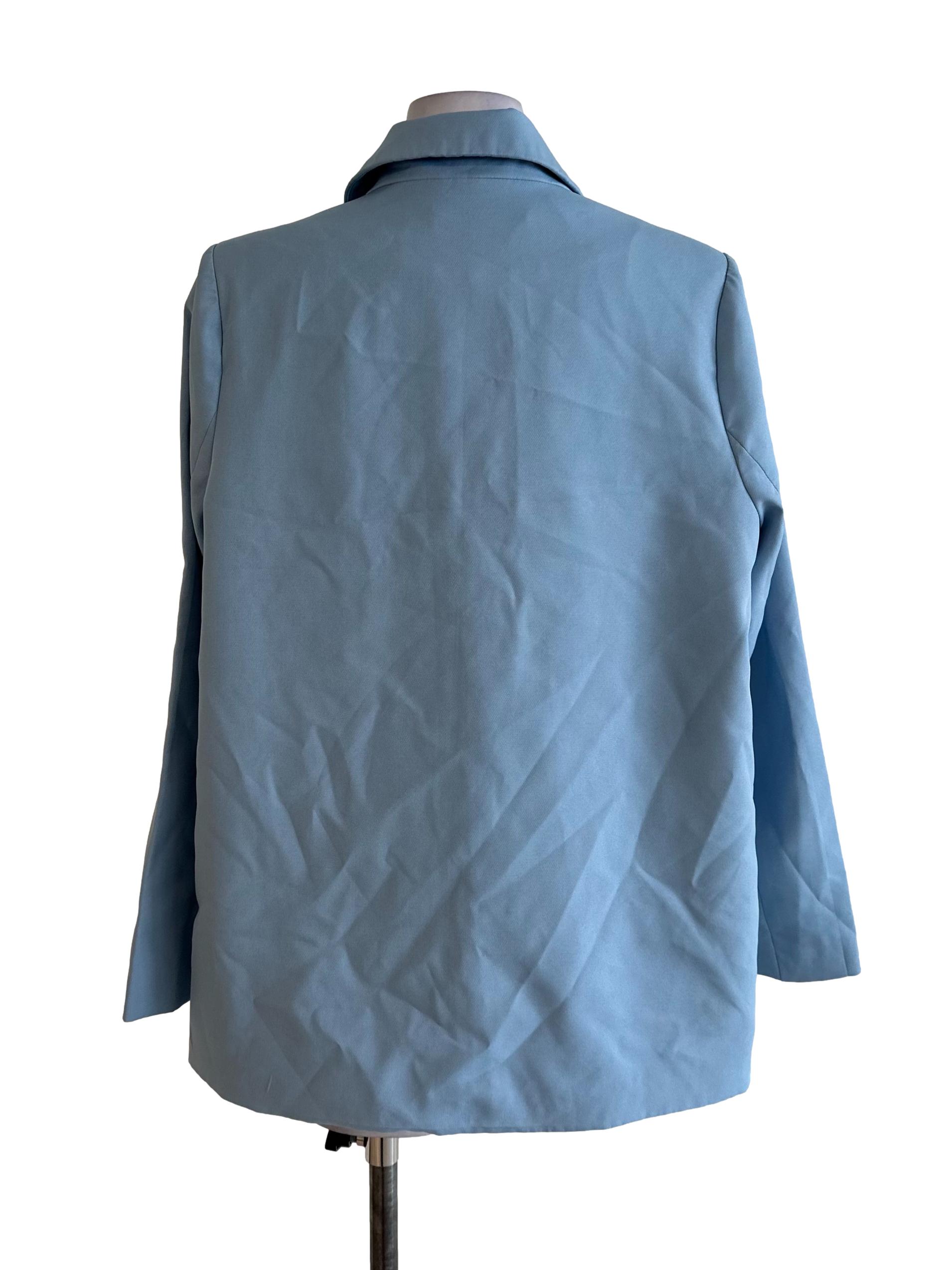 Baby Blue Collar Button Blazer