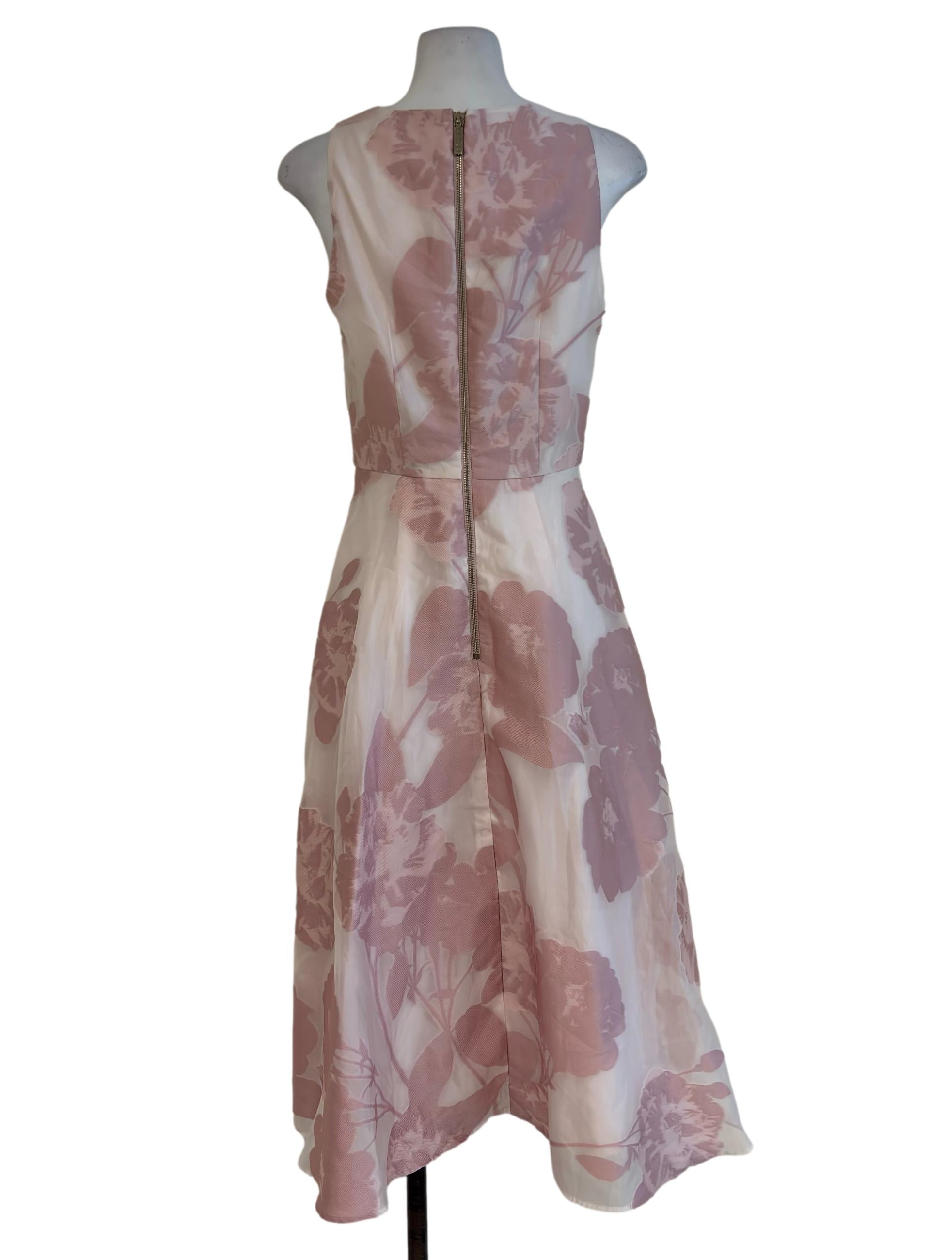 Flamingo Pink Floral A-Line Dress