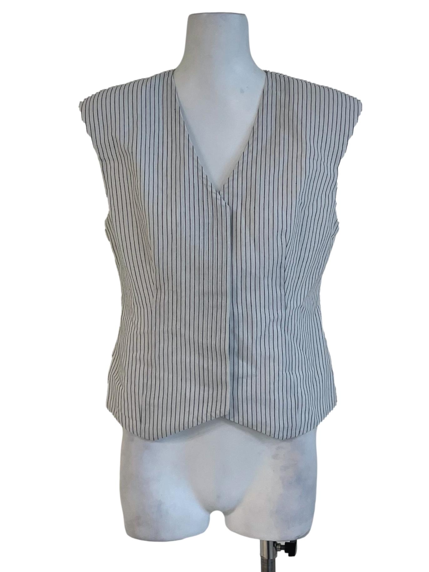 White Candy Stripe Vest