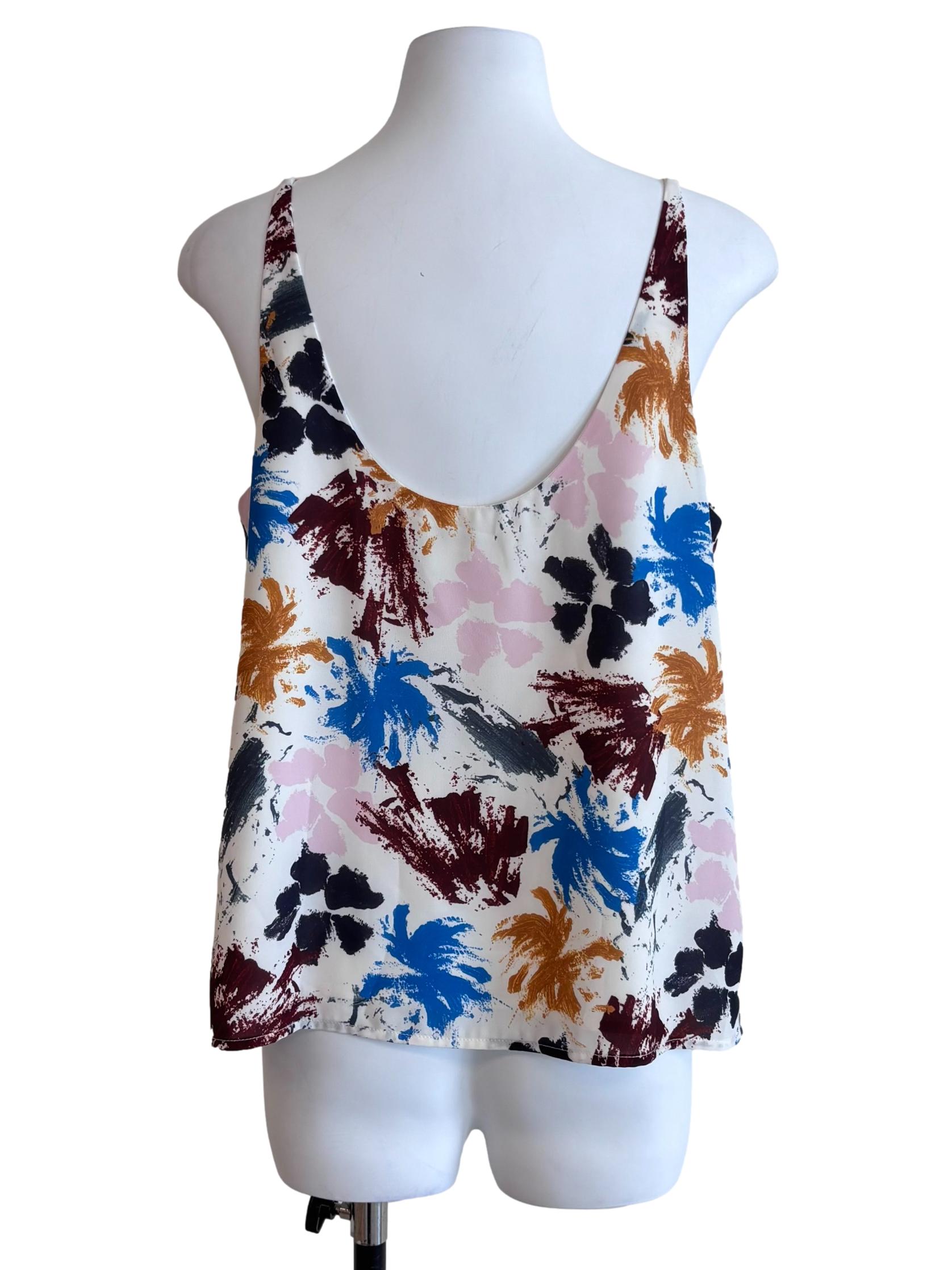 Multicolor Print Scoop Neck Top