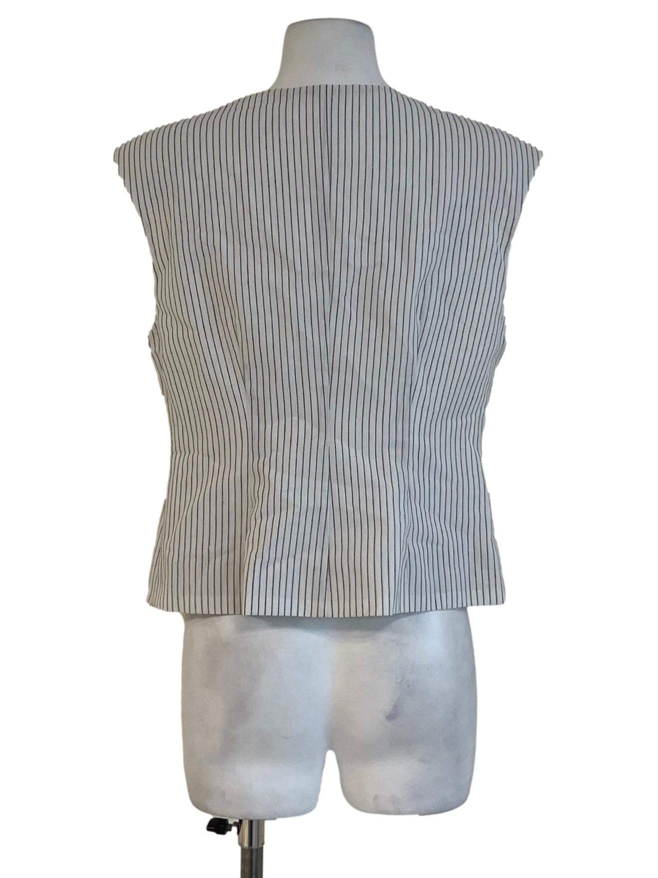 White Candy Stripe Vest