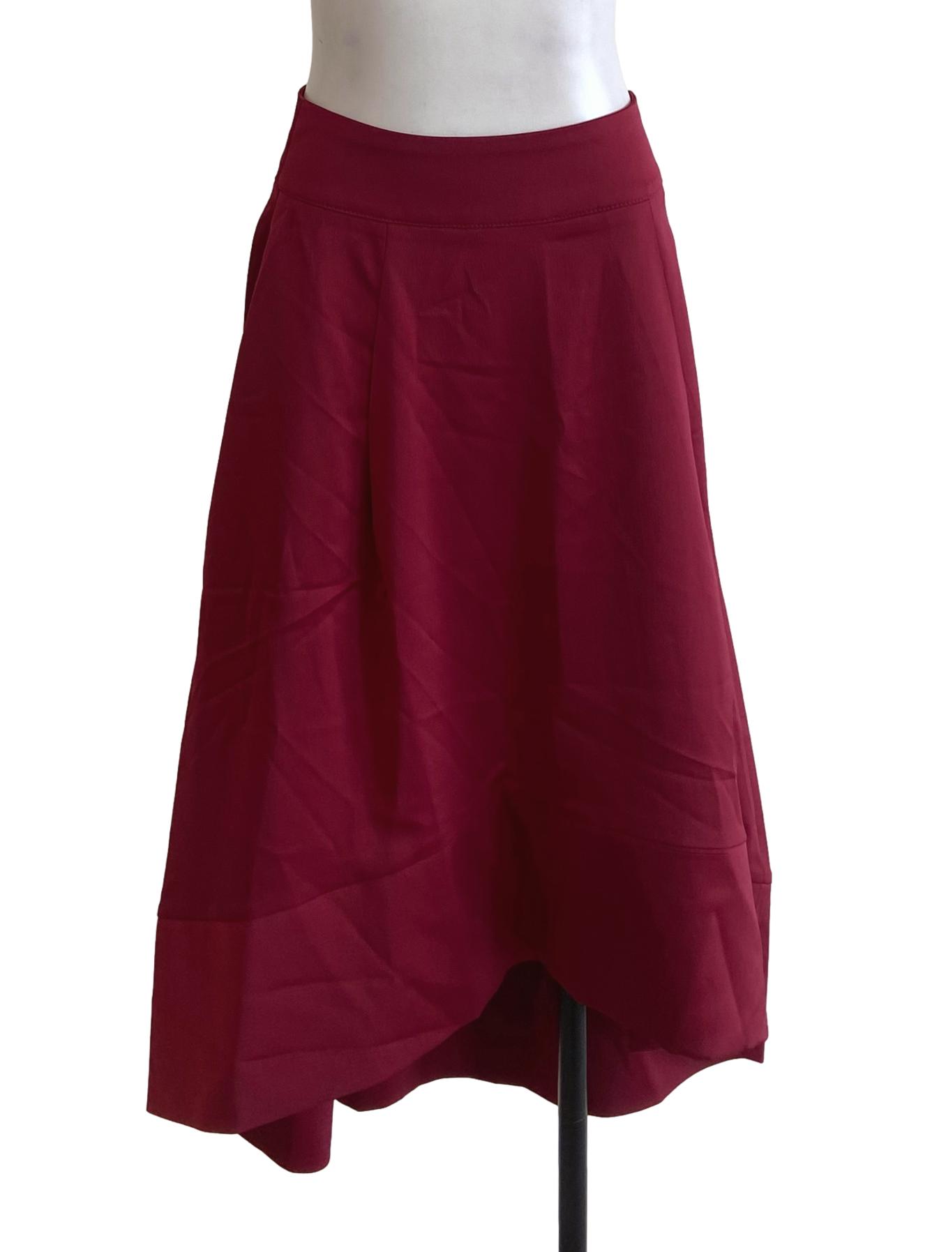 Ruby Red Satin A-Line Skirts