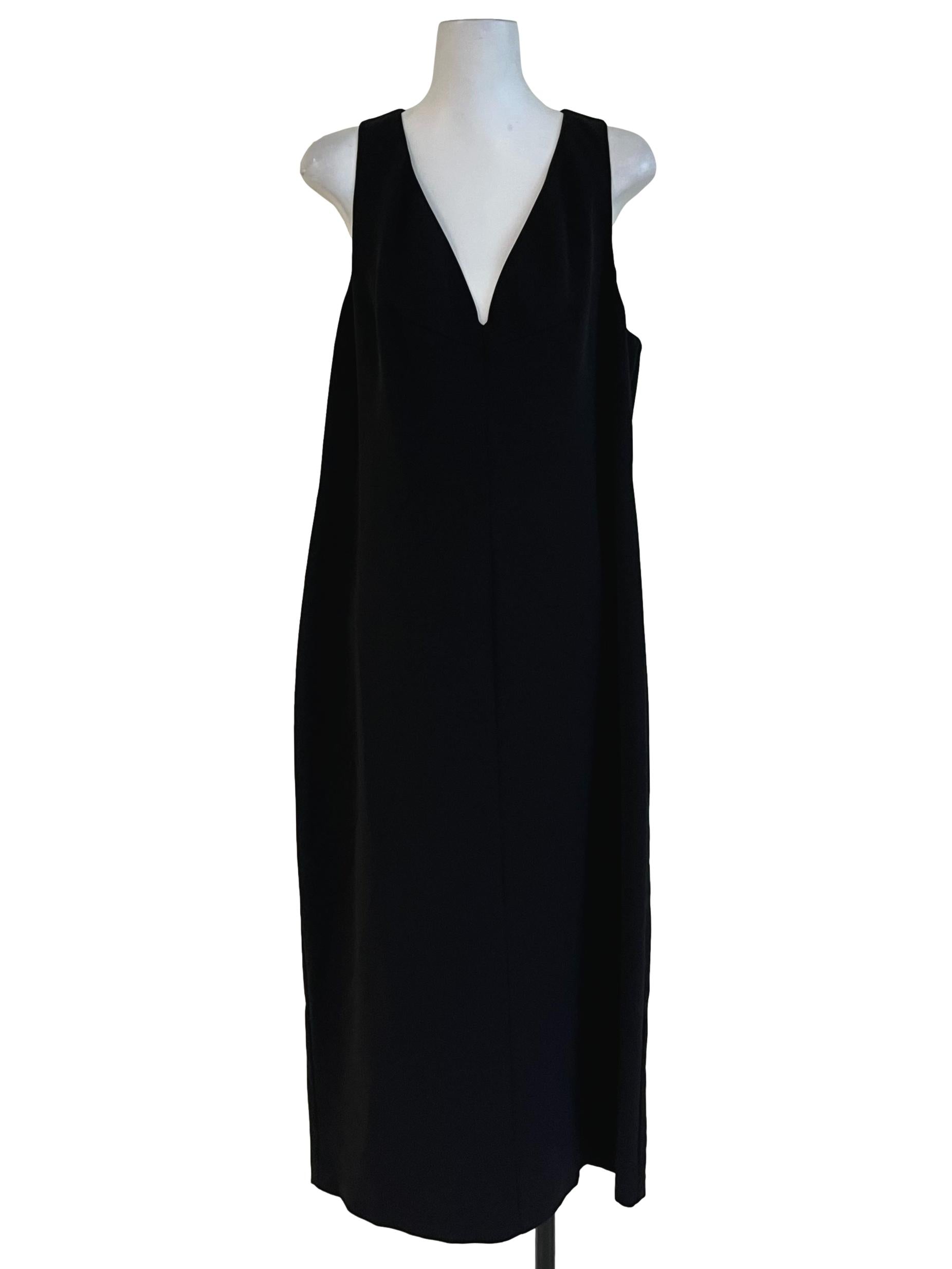 Black V-Neckline Shift Dress