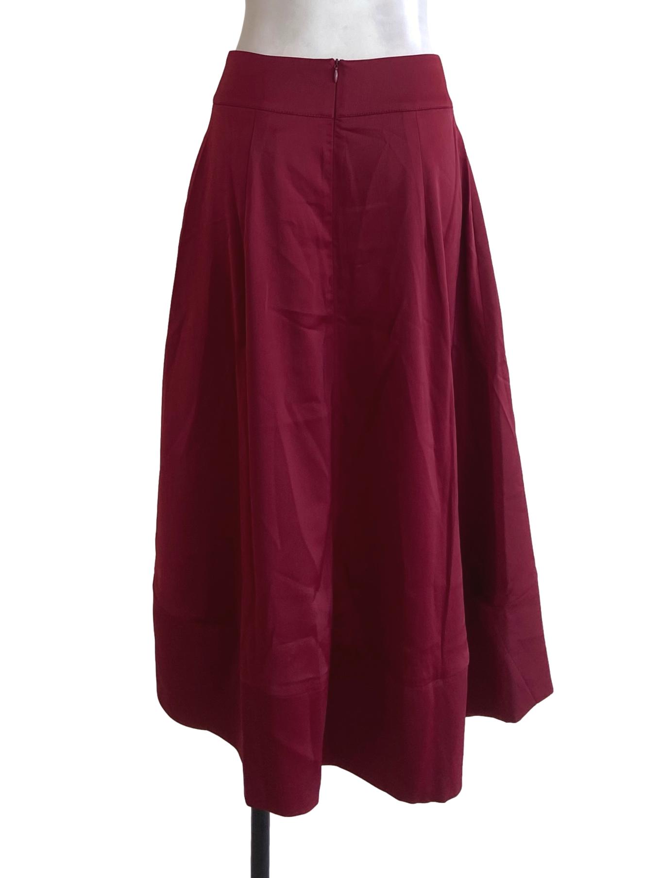 Ruby Red Satin A-Line Skirts