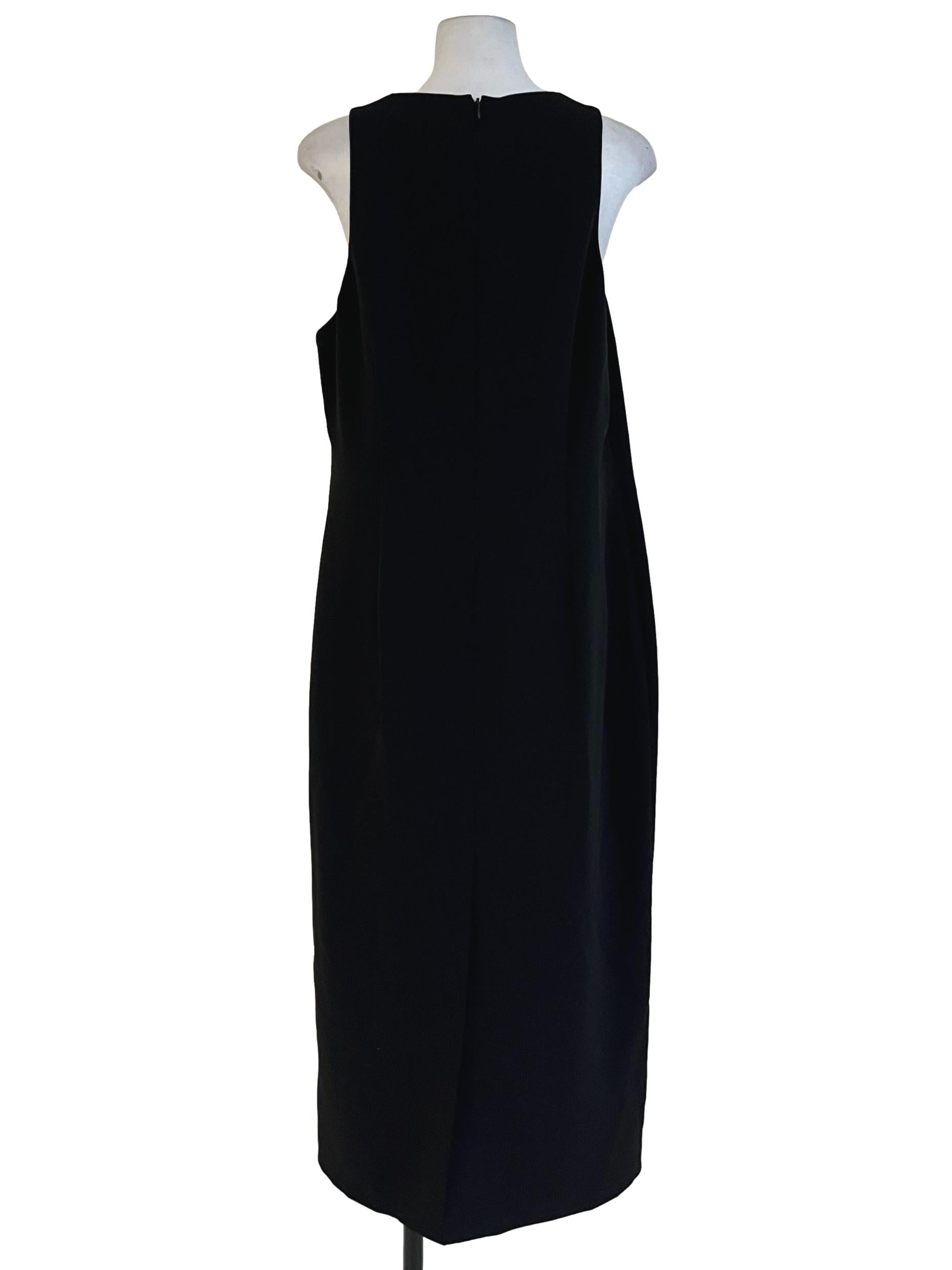 Black V-Neckline Shift Dress