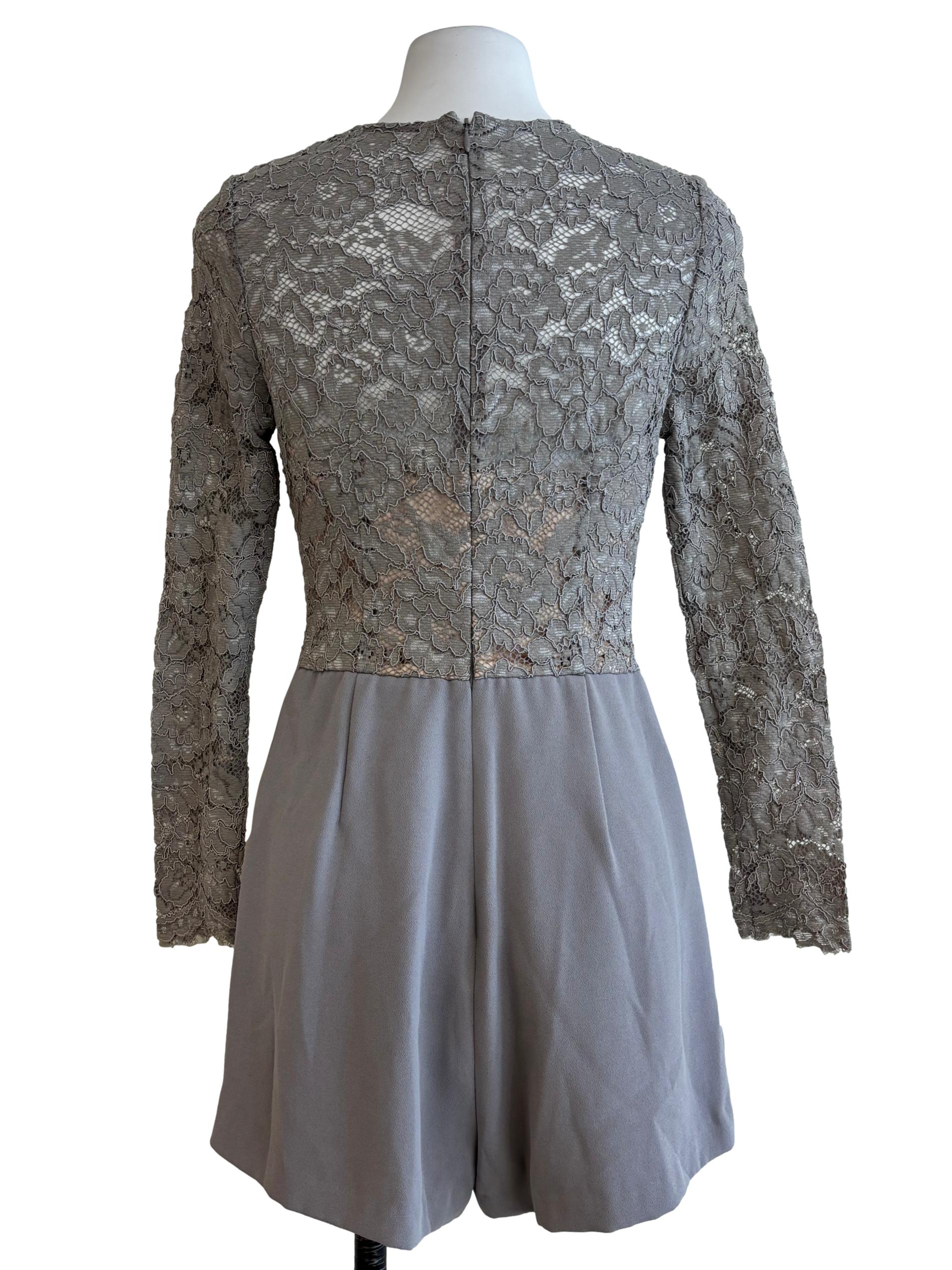 Chrome Grey Lace Bodice Romper