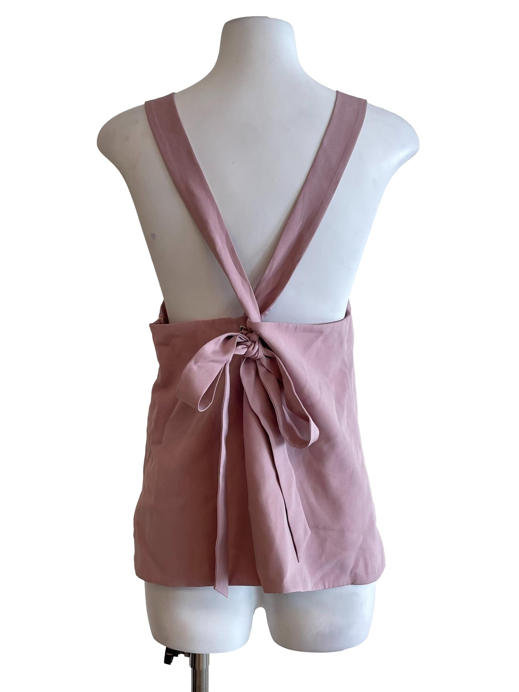 Rose Pink Crossed Back Top