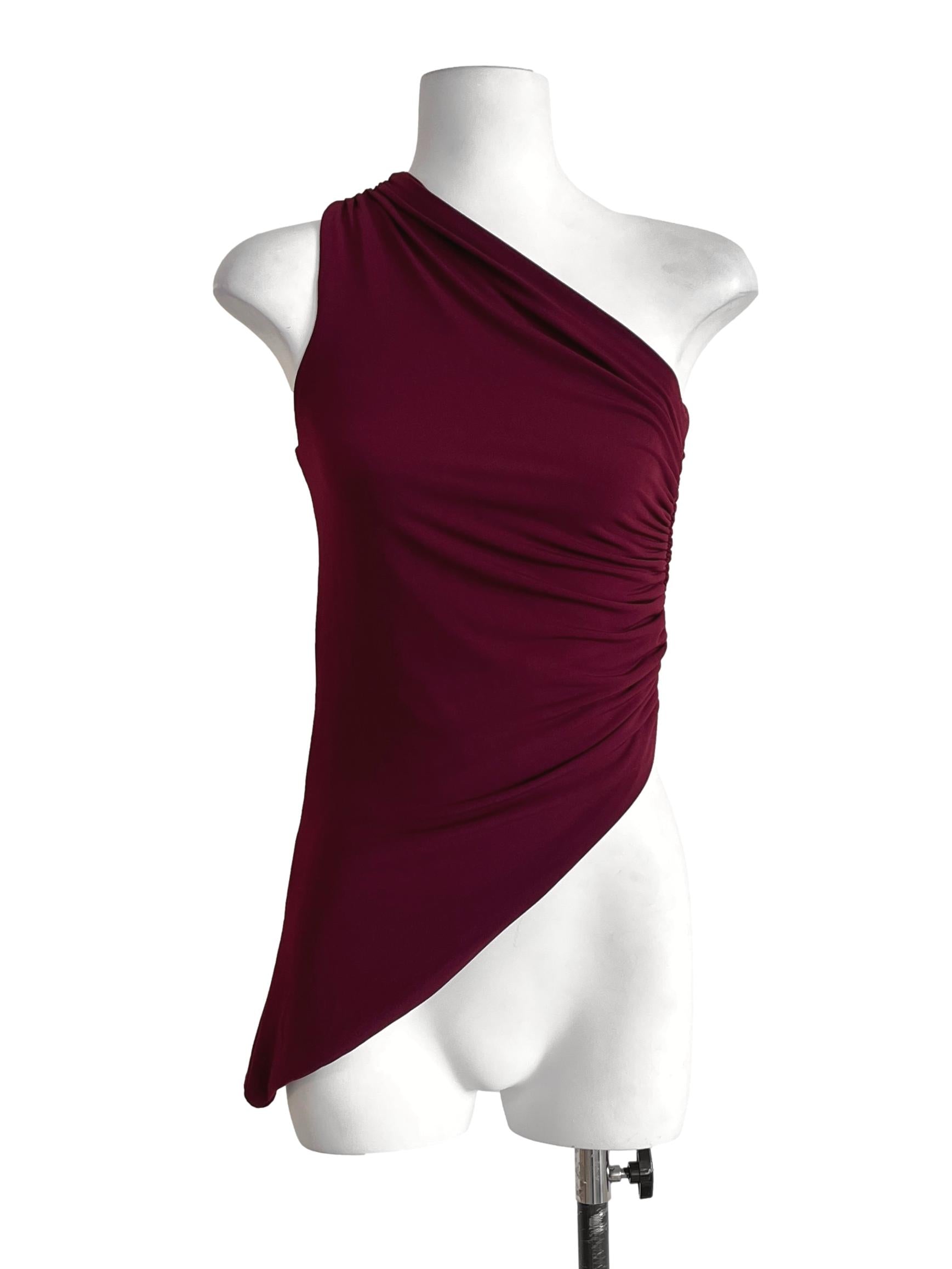 Ruby Red Asymmetrical Sleeveless Top