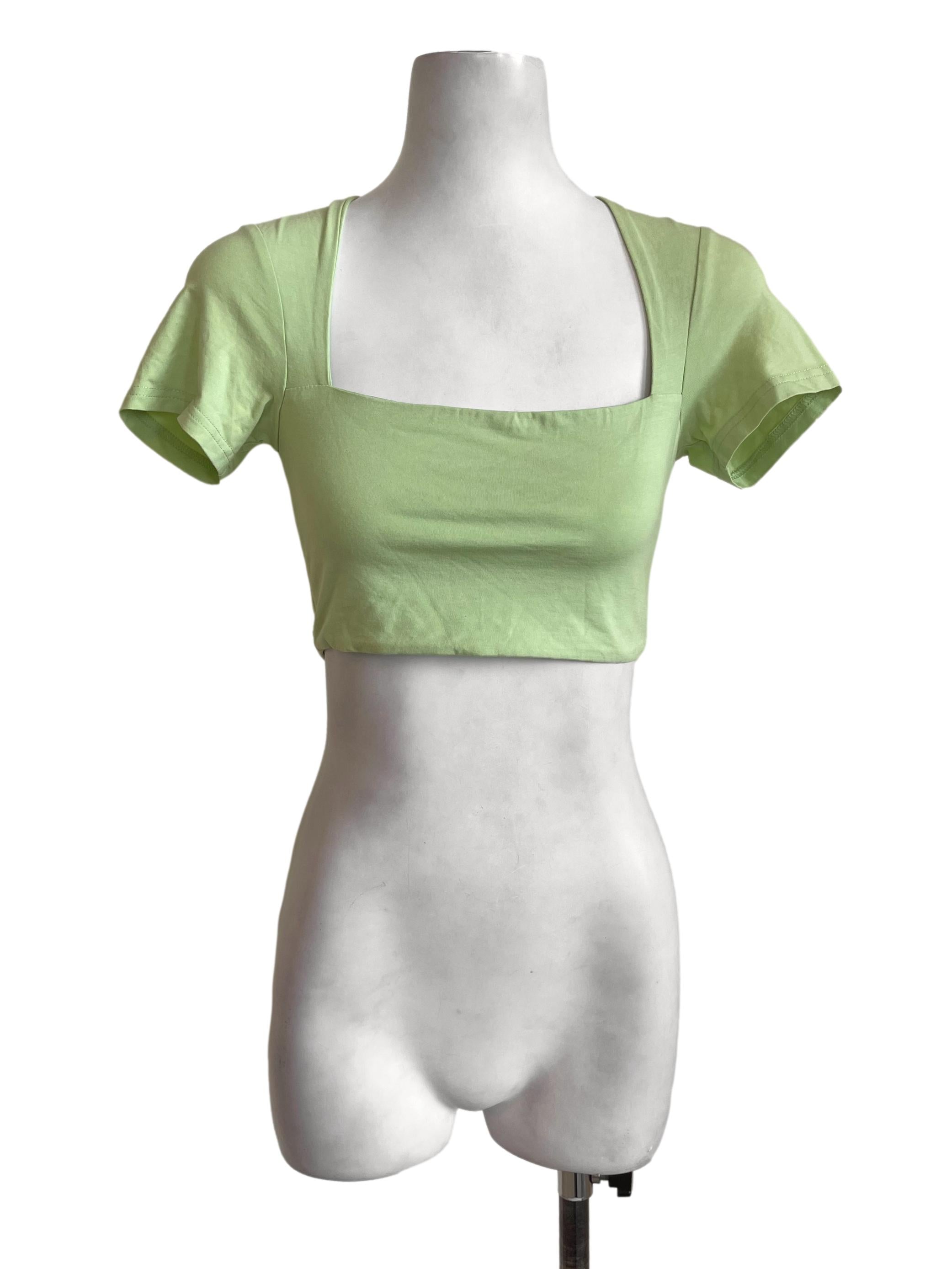 Pastel Green Square Fit Top