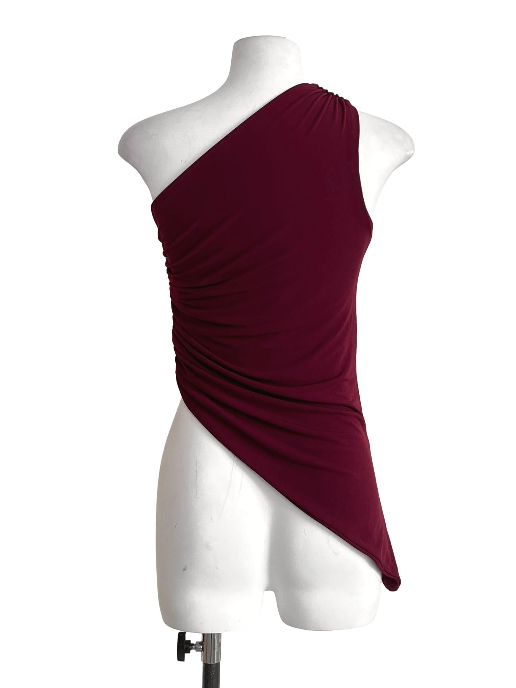 Ruby Red Asymmetrical Sleeveless Top