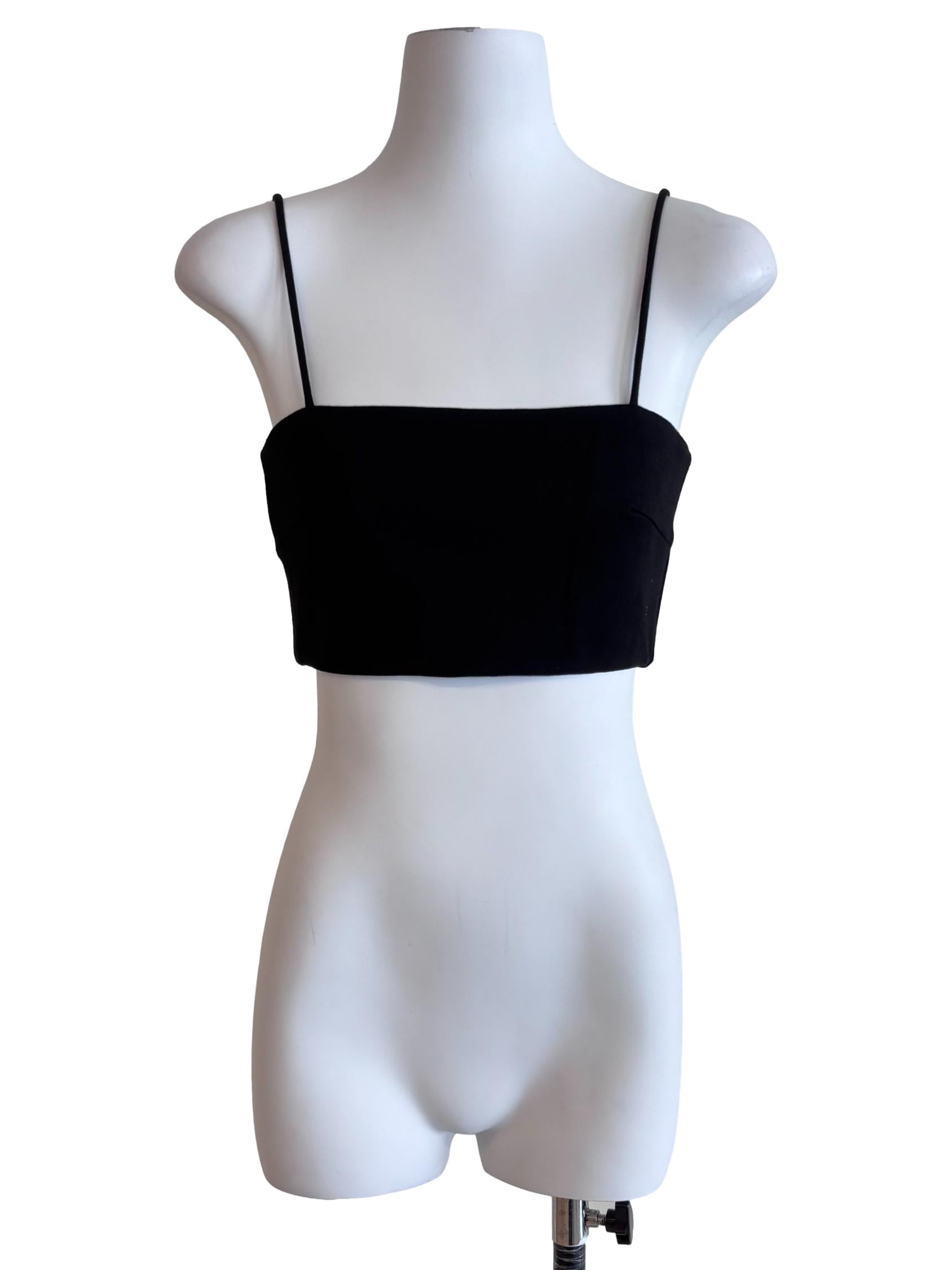 Jet Black Fitted Cropped Top