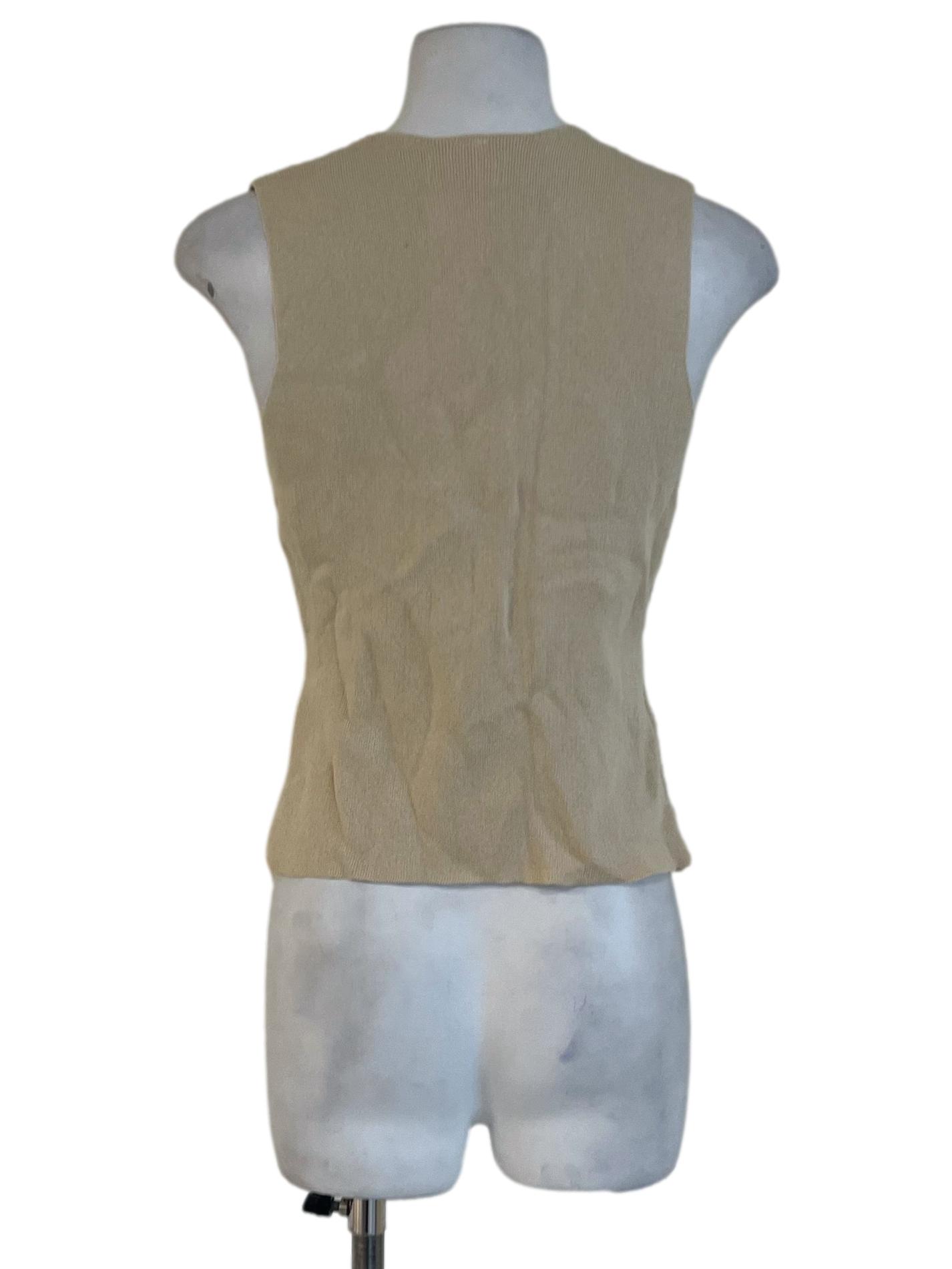 Beige V-Neckline Vest