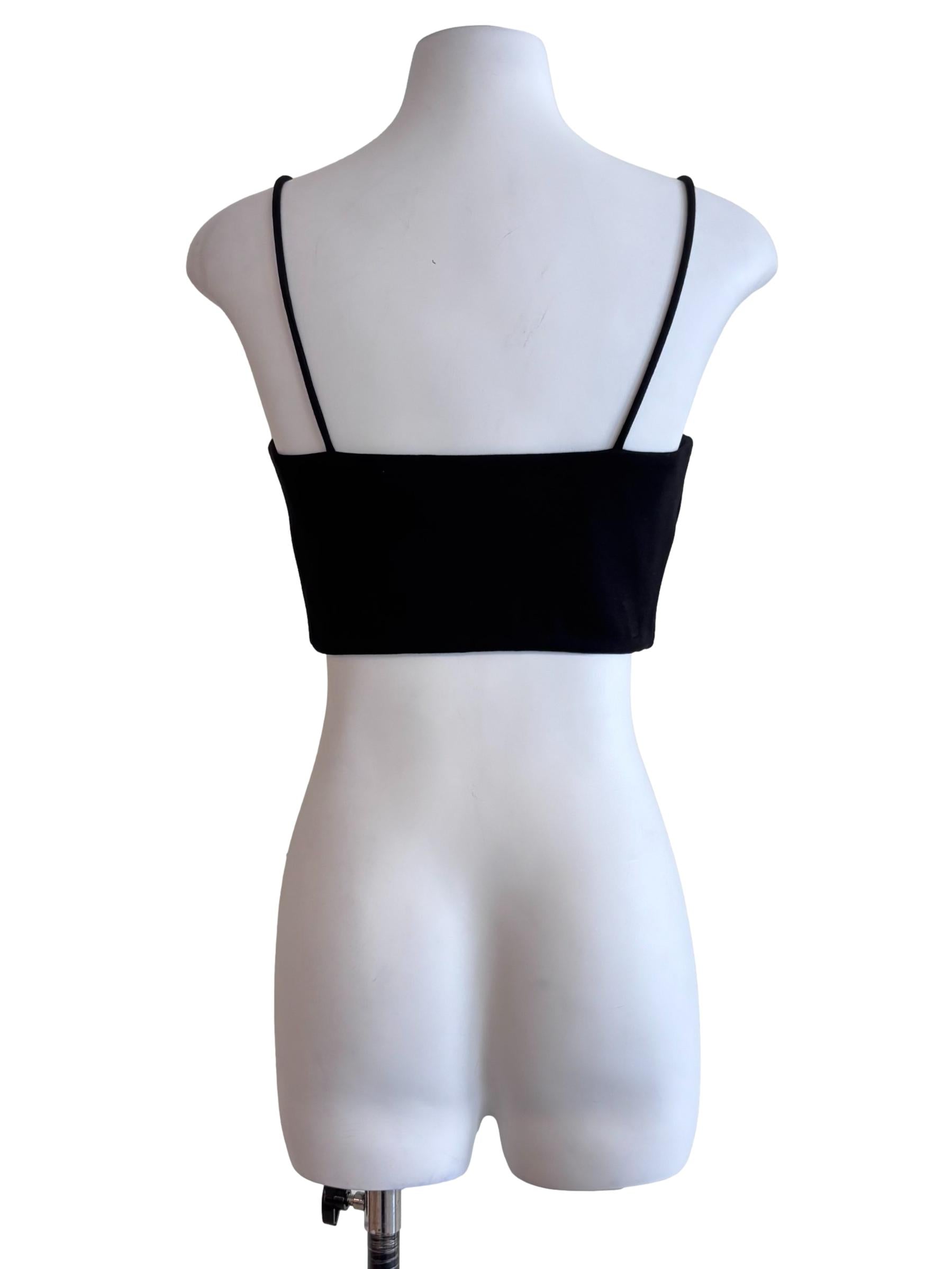 Jet Black Fitted Cropped Top
