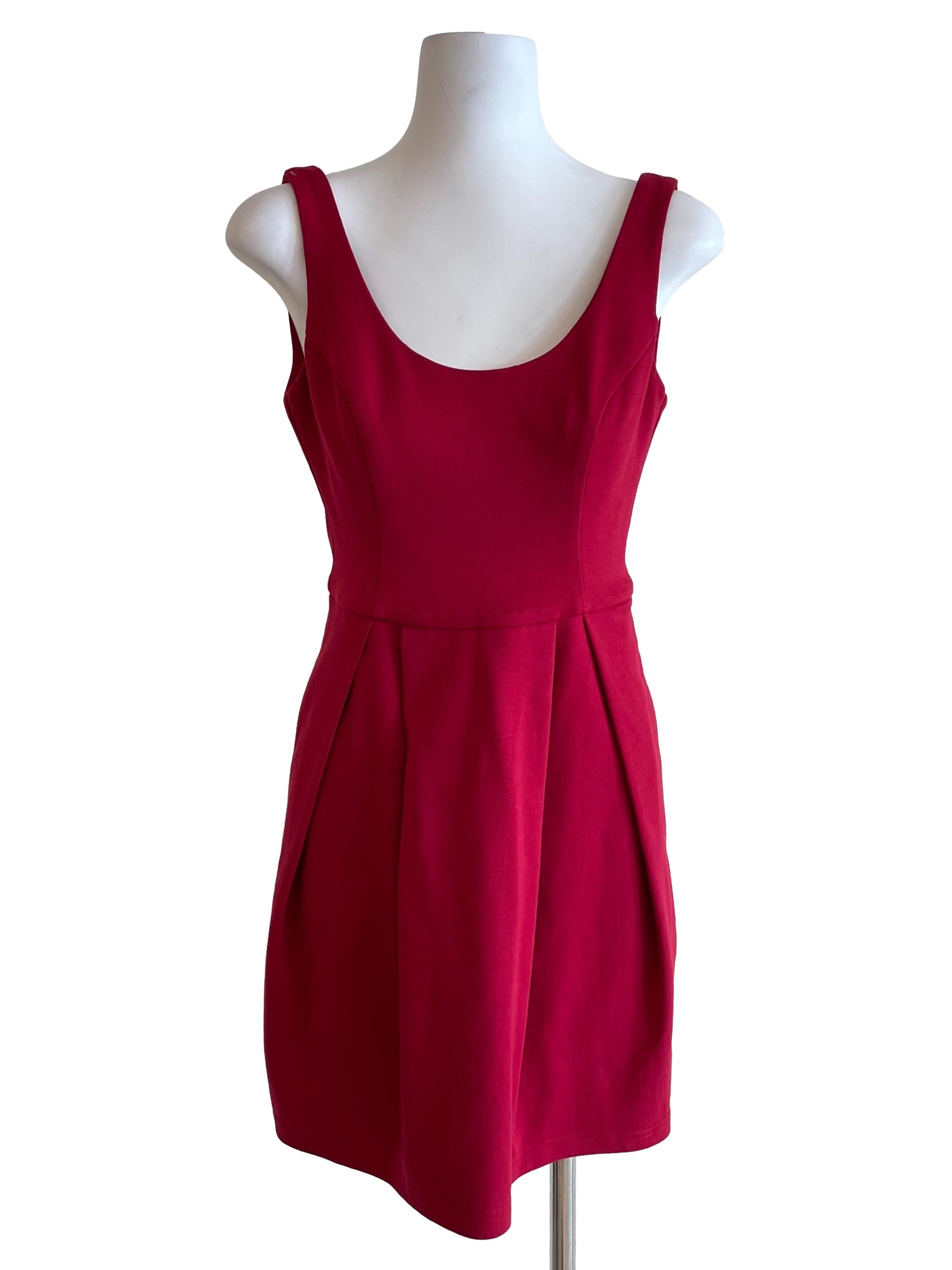 Red Box Pleated Sheath Dress
