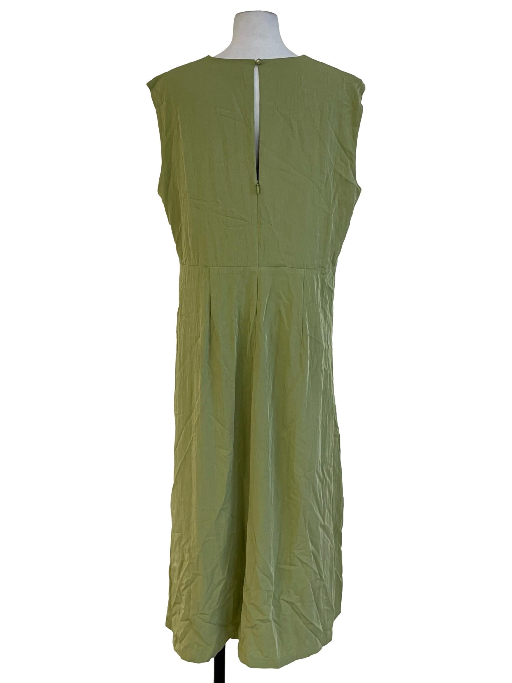 Lime Green Jewel Neckline Empire Dress