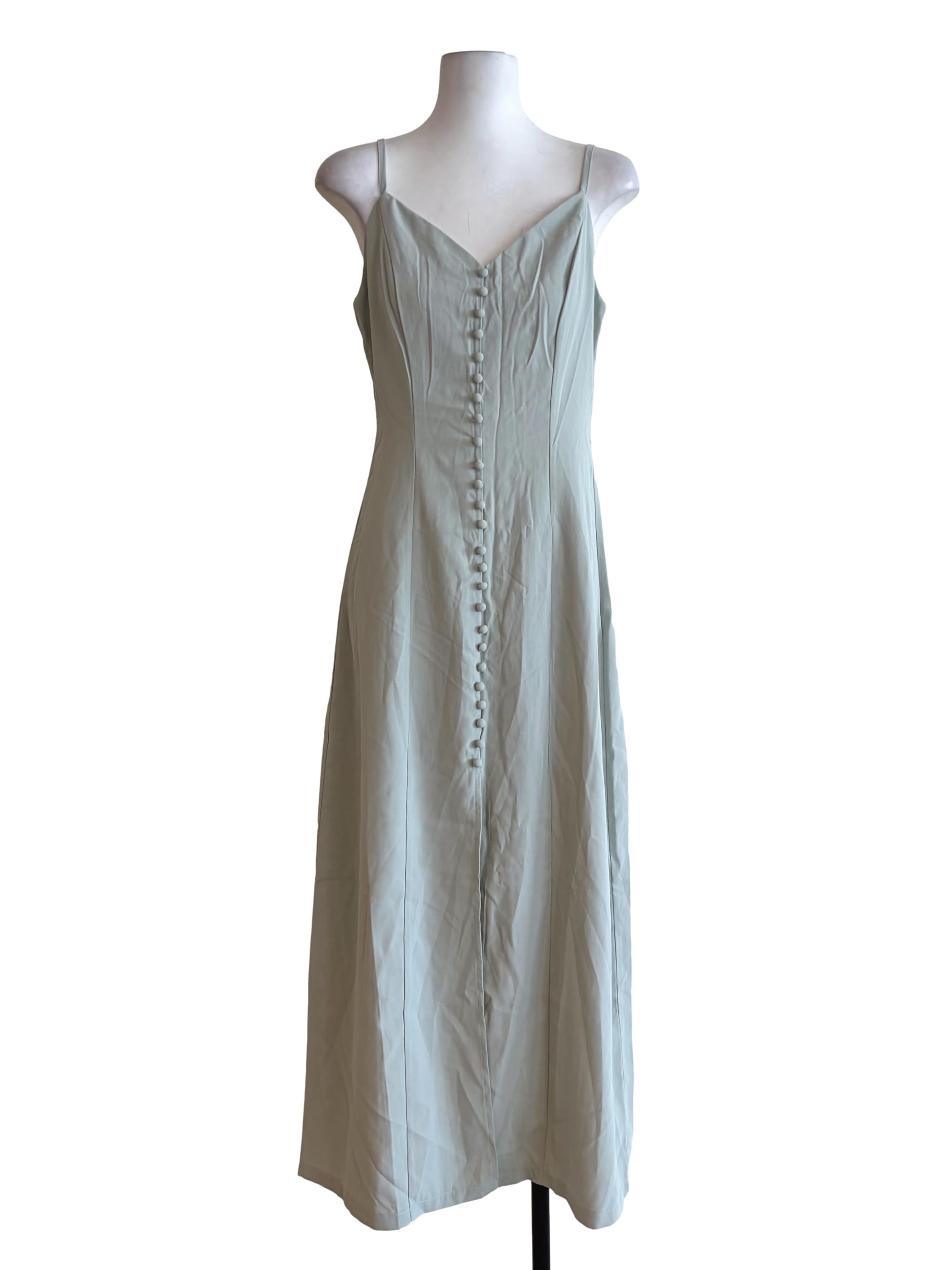 Mint Green Button Down Slip Dress
