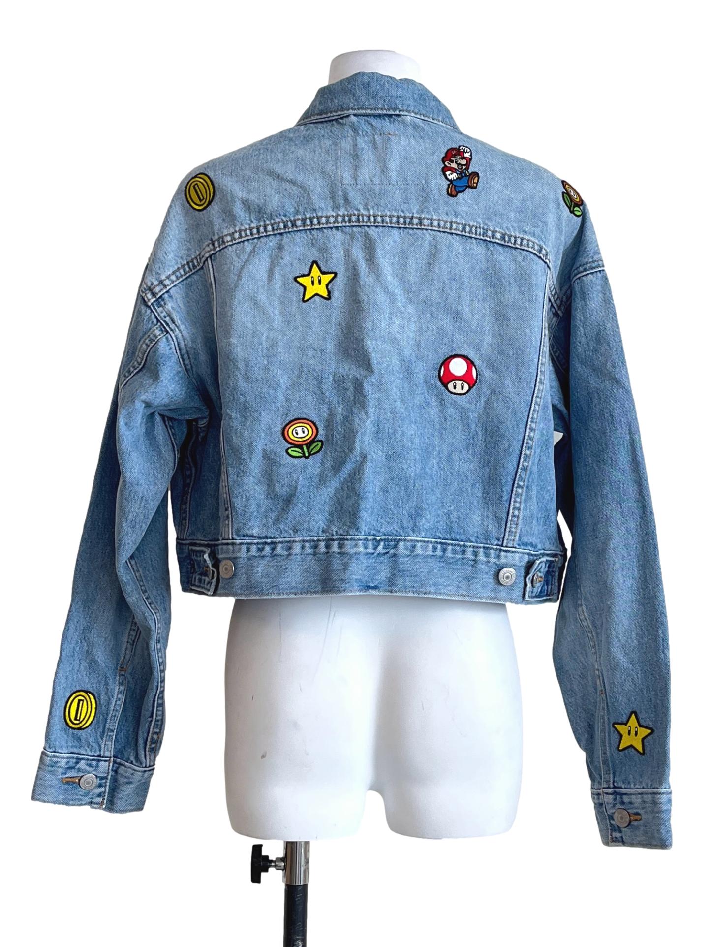 Stone Wash Blue Long Sleeve Cropped Jacket