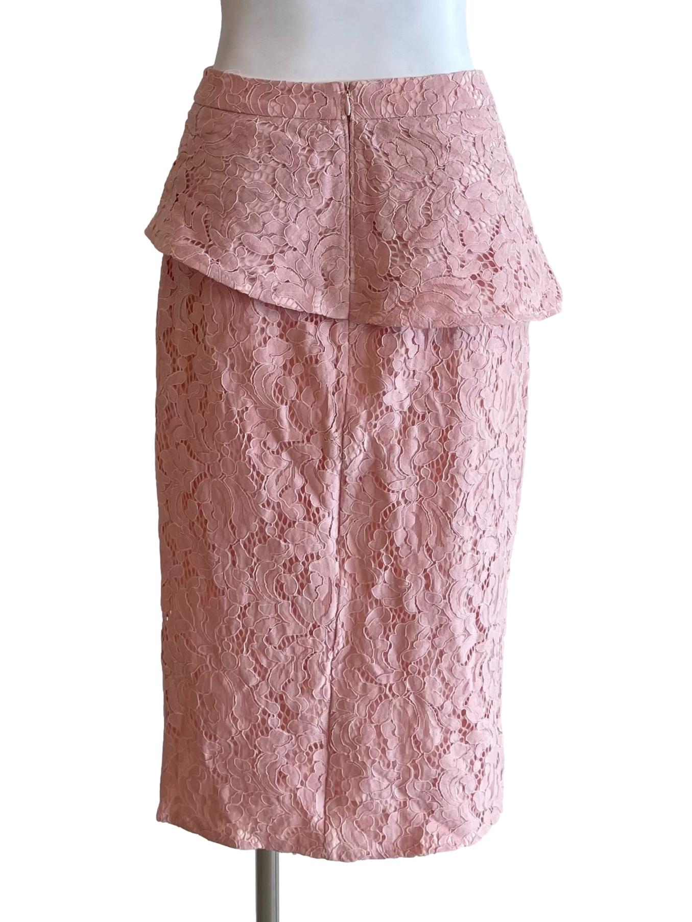 Flamingo Lace Peplum Tube Skirt